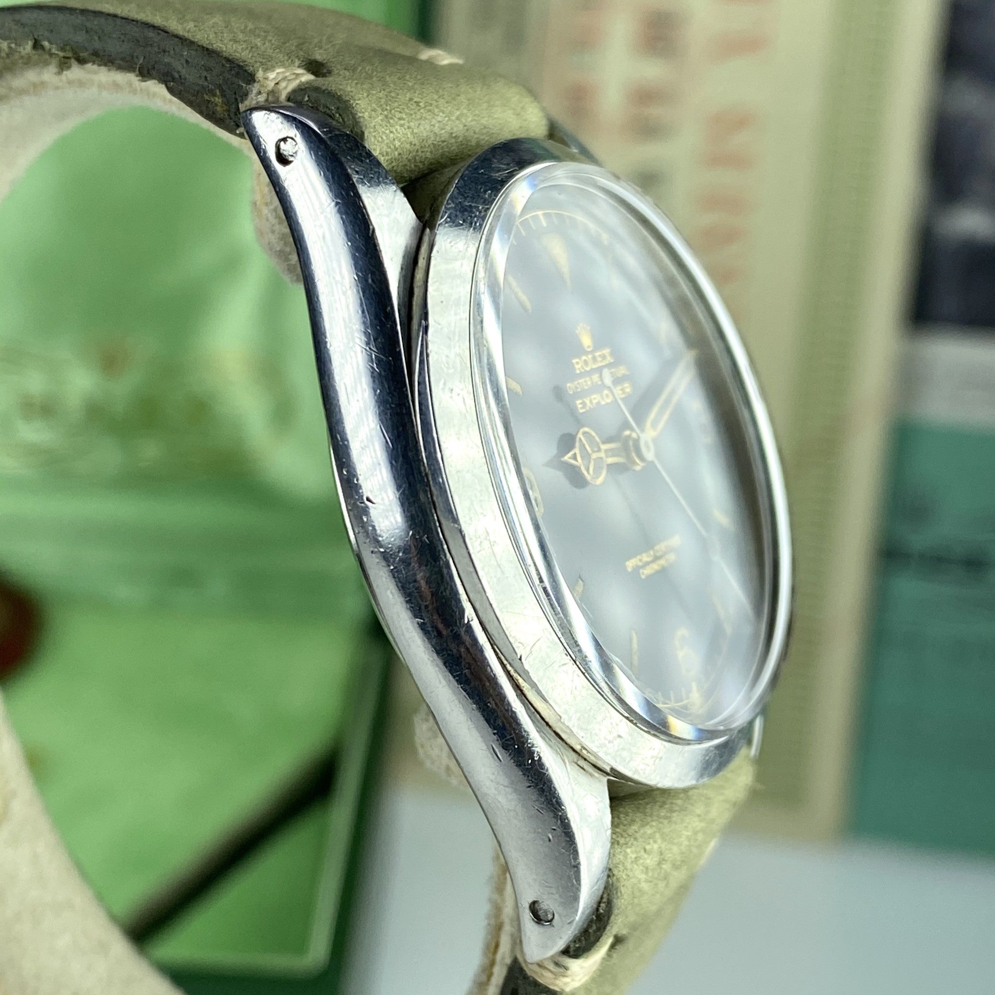 1958 Vintage Rolex 6610 Explorer Gilt Chapter fullset Box & Paper