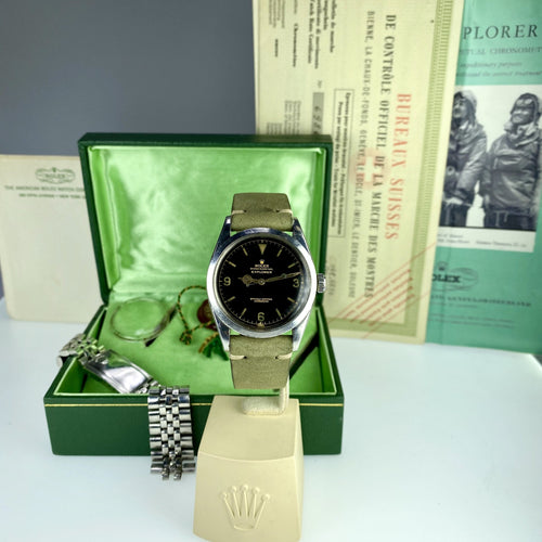 1958 Vintage Rolex 6610 Explorer Gilt Chapter fullset Box & Paper