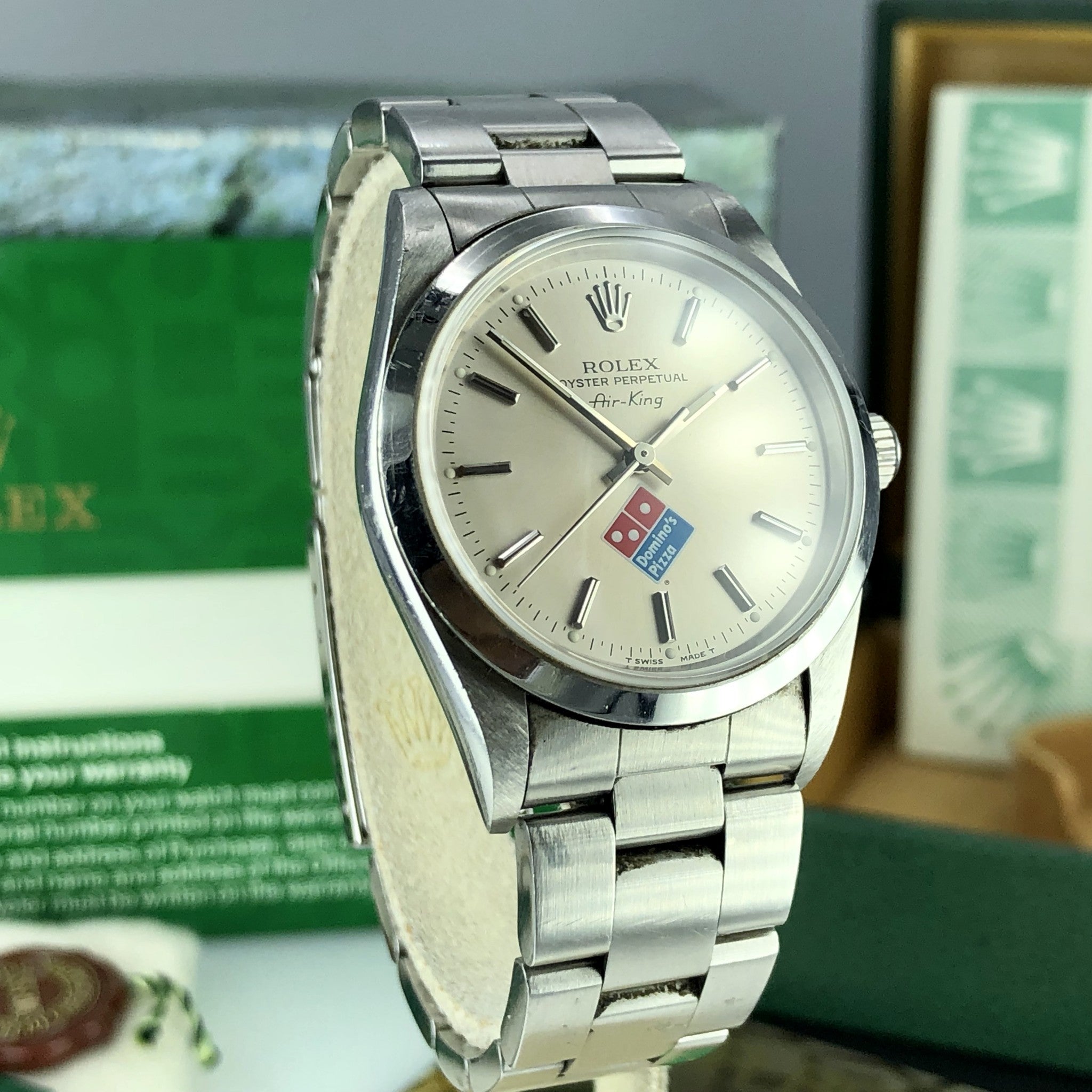 1998 Vintage Rolex 14000 Domino’s Pizza Air-King Unpolished with Box and Papers
