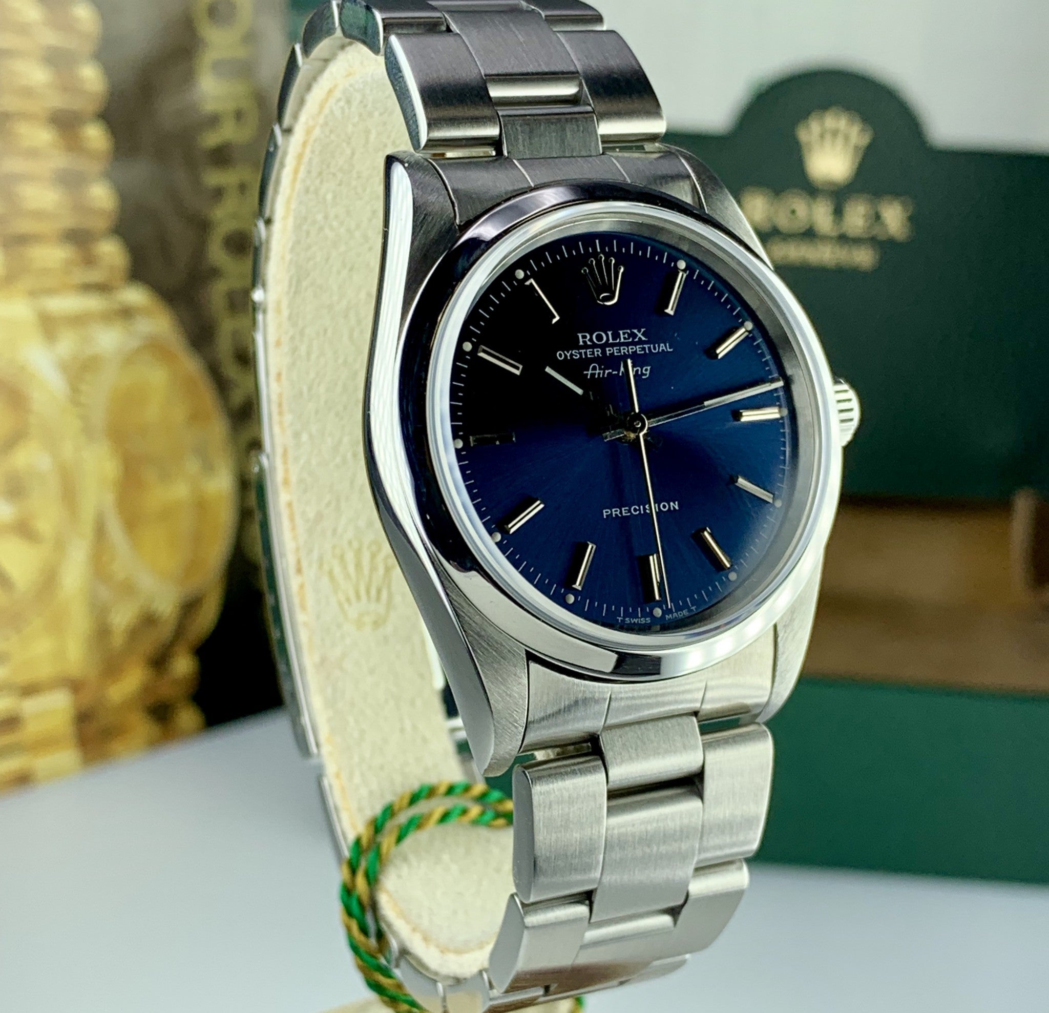 1998 Rolex Air King 14000 Blue Dial 34MM IBM Reward Engraved