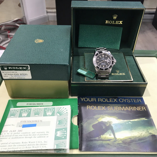 Rolex Submariner 16610 Vintage from 1988 full set box and papers