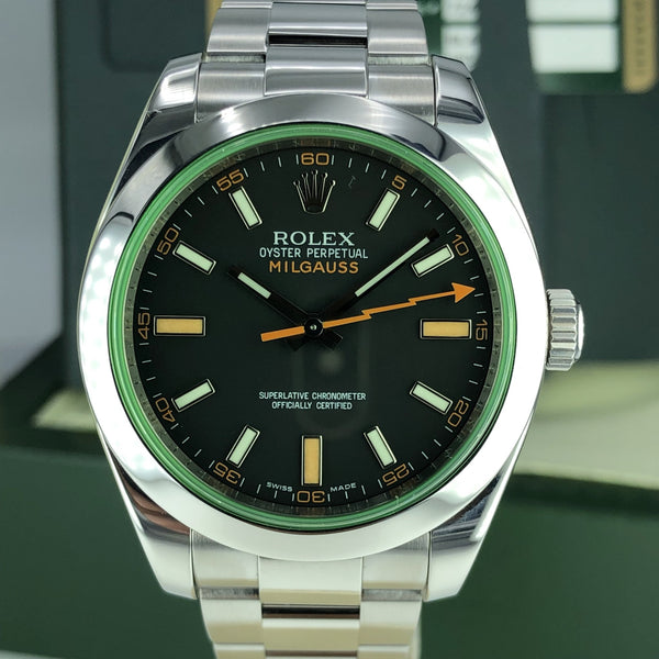 2011 Rolex Milgauss 116400 GV Green With Box And Card Full Set Mint Condition