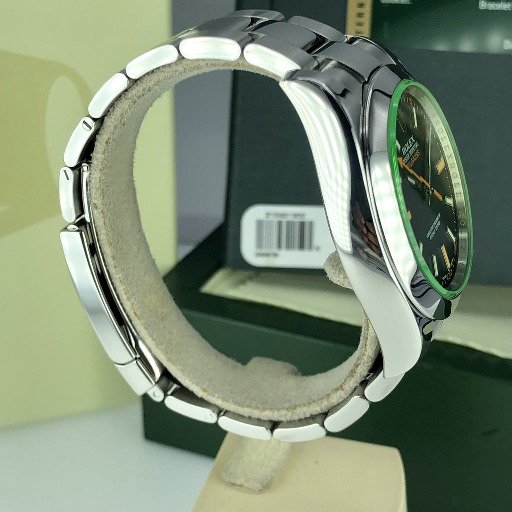 2011 Rolex Milgauss 116400 GV Green With Box And Card Full Set Mint Condition