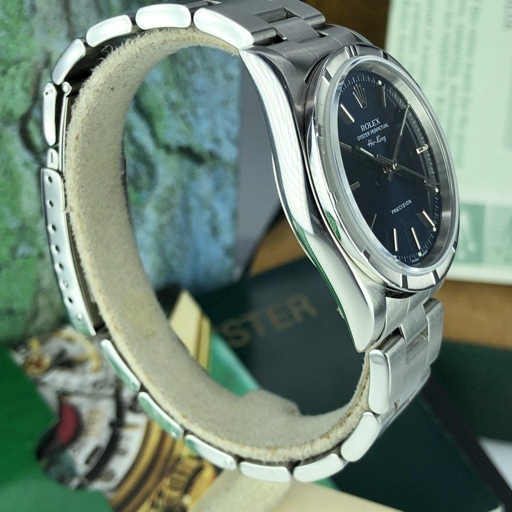 2000 Vintage Rolex 14010 Air-King Blue with Box and Papers
