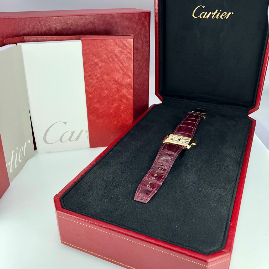 Cartier Tank Divan 18k Yellow Gold Ladies Ref. 2601 With Box & Papers