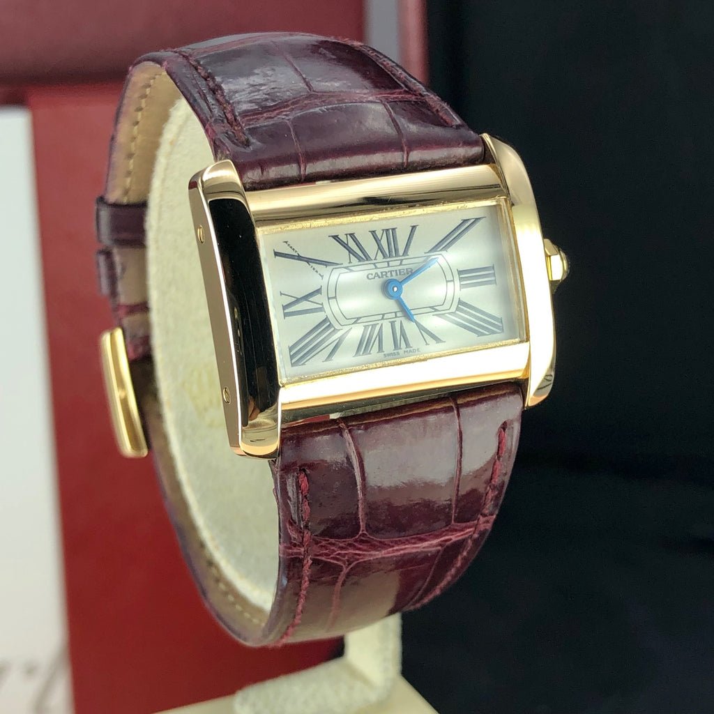 Cartier Tank Divan 18k Yellow Gold Ladies Ref. 2601 With Box & Papers
