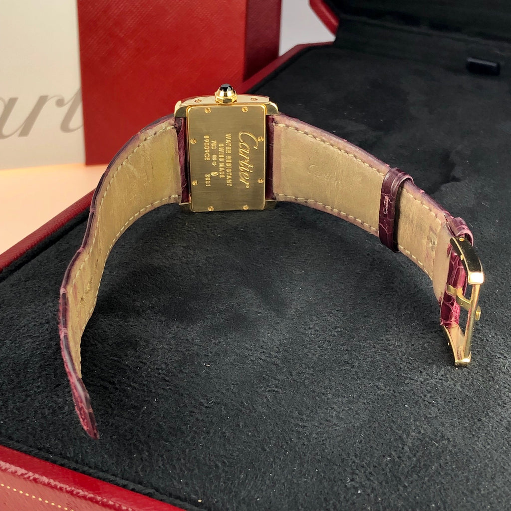 Cartier Tank Divan 18k Yellow Gold Ladies Ref. 2601 With Box & Papers