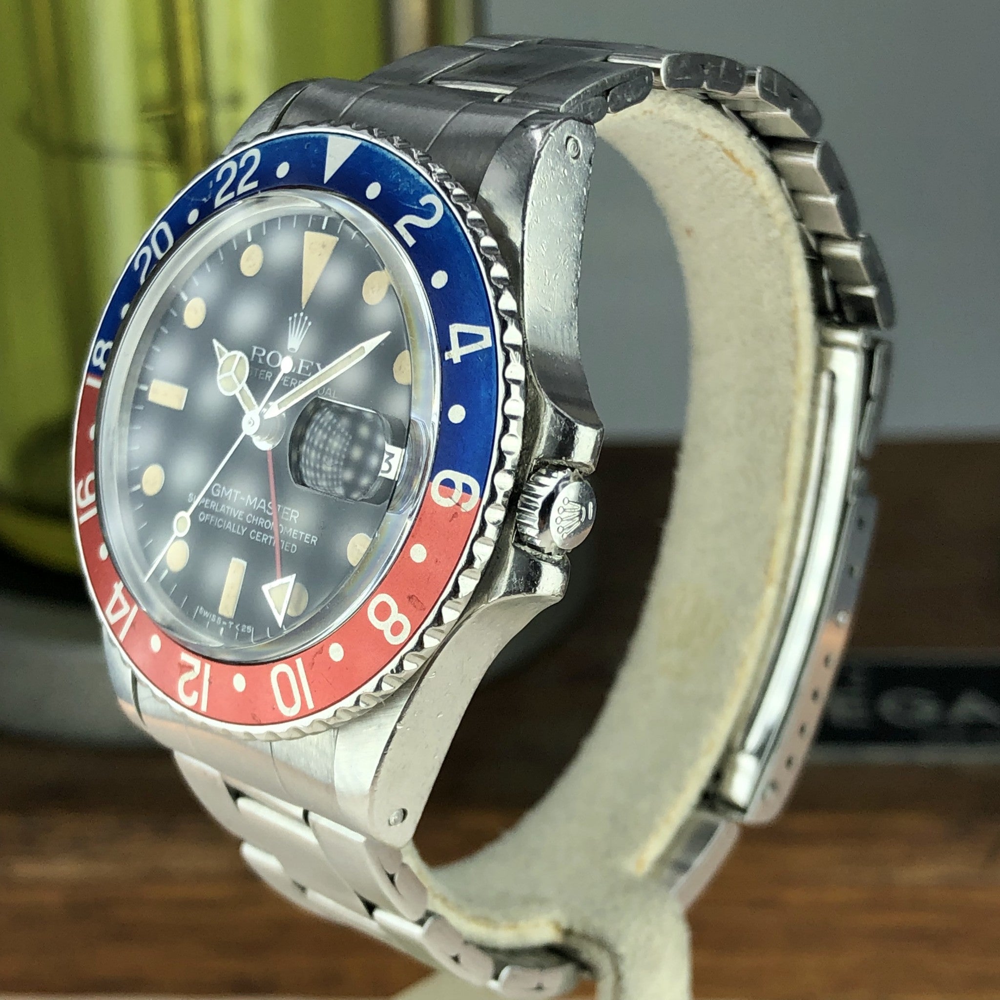 1978 Vintage Rolex GMT Master 1675 Heavy Patina Dial Orange Insert Unpolished