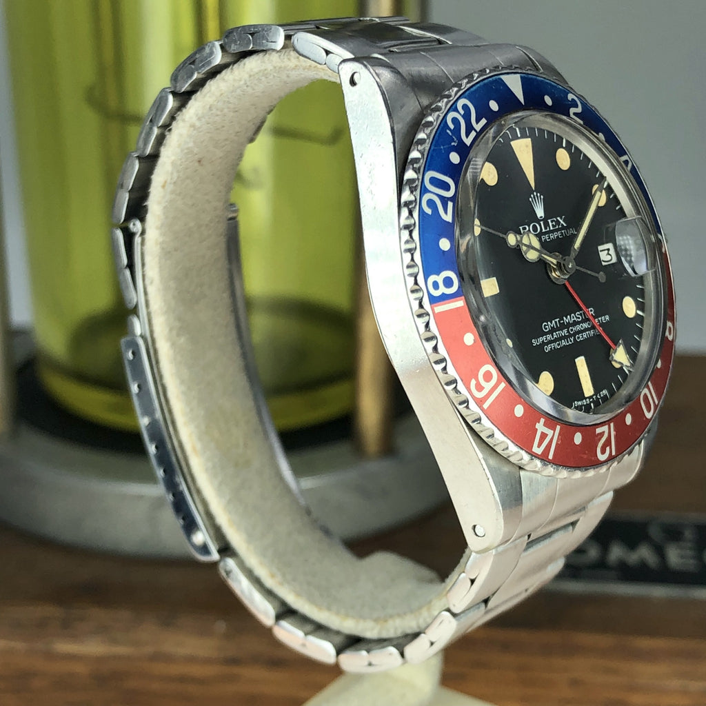1978 Vintage Rolex GMT Master 1675 Heavy Patina Dial Orange Insert Unpolished