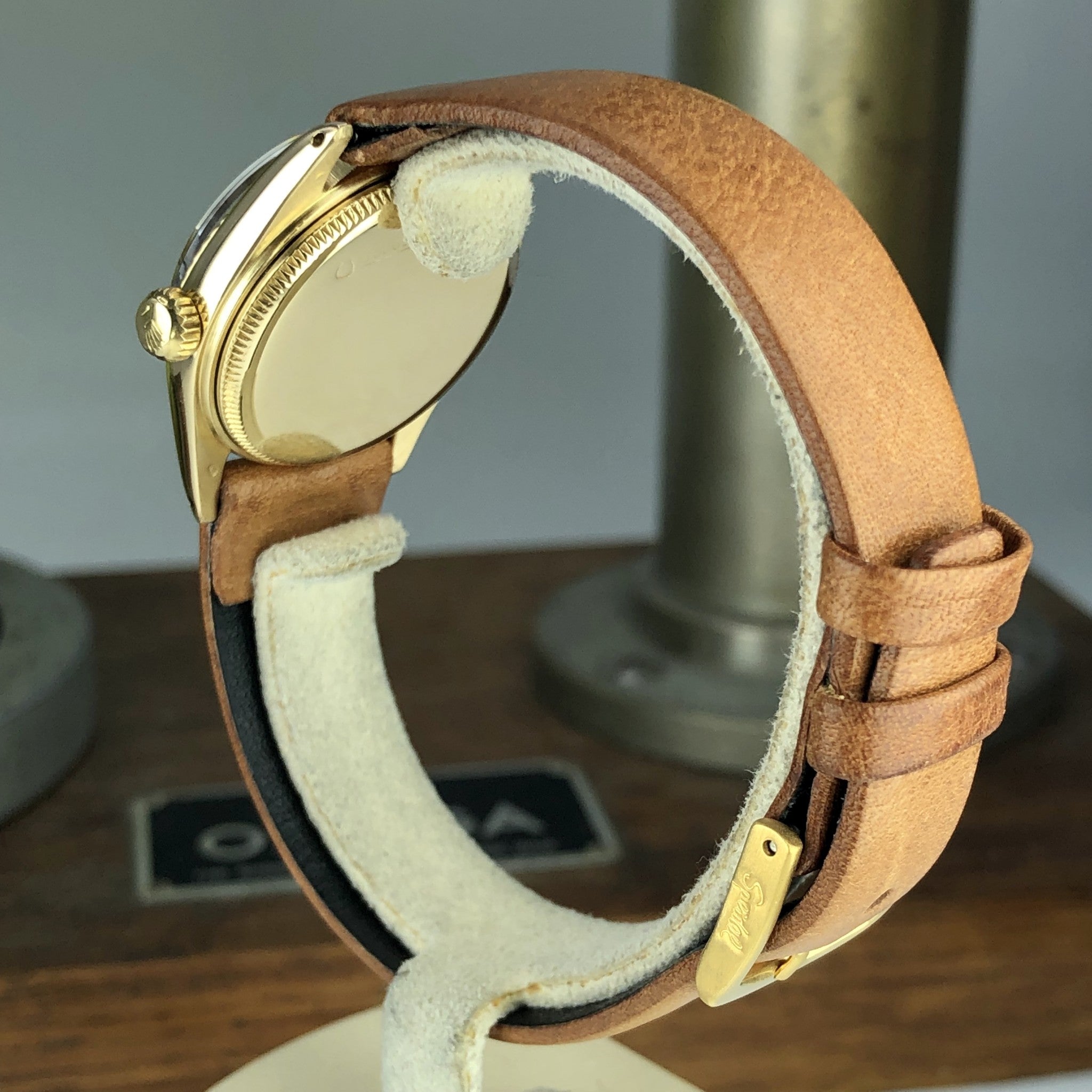 1954 Vintage Rolex 6551 Oyster Perpetual Serpico Y Laino 18k Gold With Box
