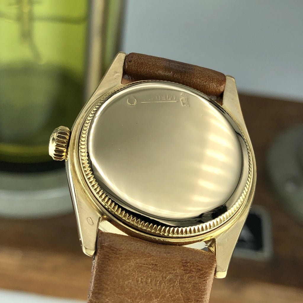 1954 Vintage Rolex 6551 Oyster Perpetual Serpico Y Laino 18k Gold With Box