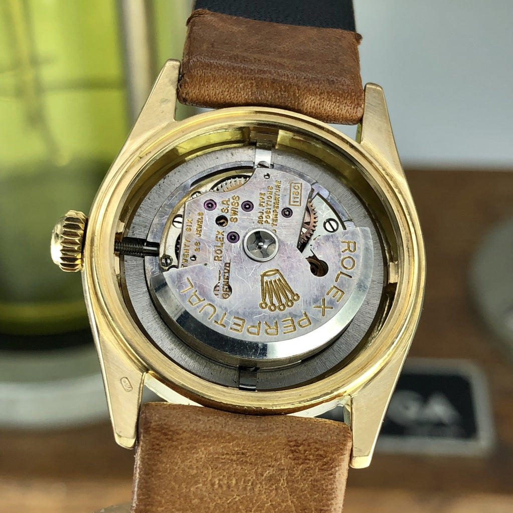1954 Vintage Rolex 6551 Oyster Perpetual Serpico Y Laino 18k Gold With Box