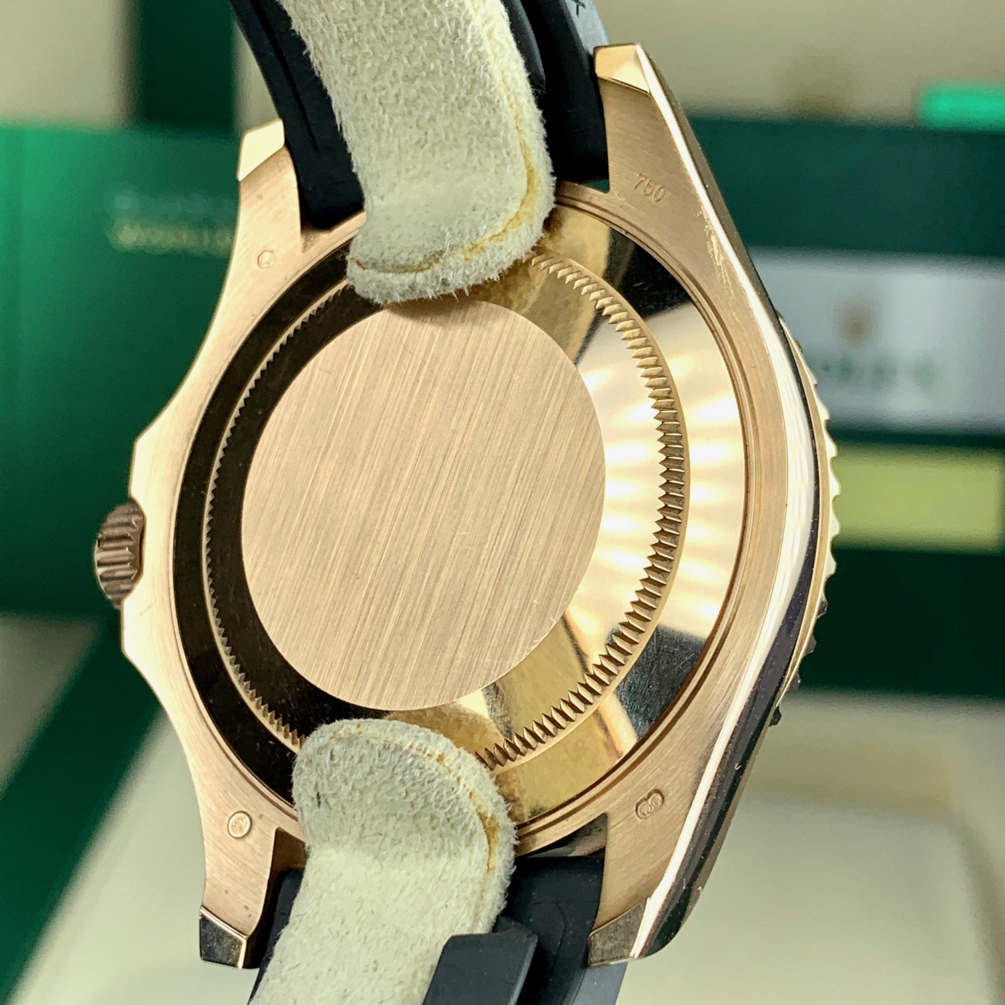 2016 Rolex Yacht Master 116655 Rose Gold  With Oyster Flex Strap Rolex Box & Papers