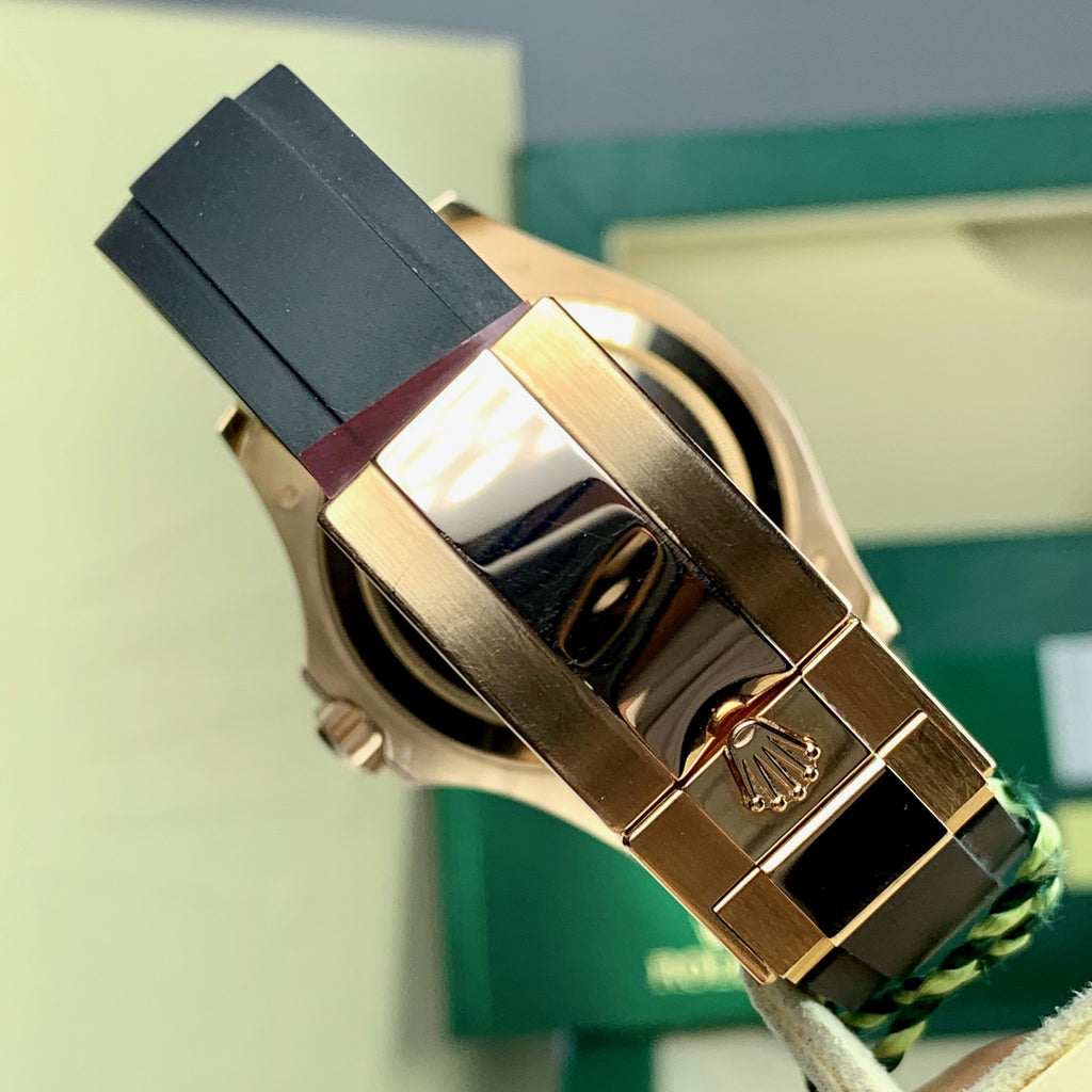 2016 Rolex Yacht Master 116655 Rose Gold  With Oyster Flex Strap Rolex Box & Papers