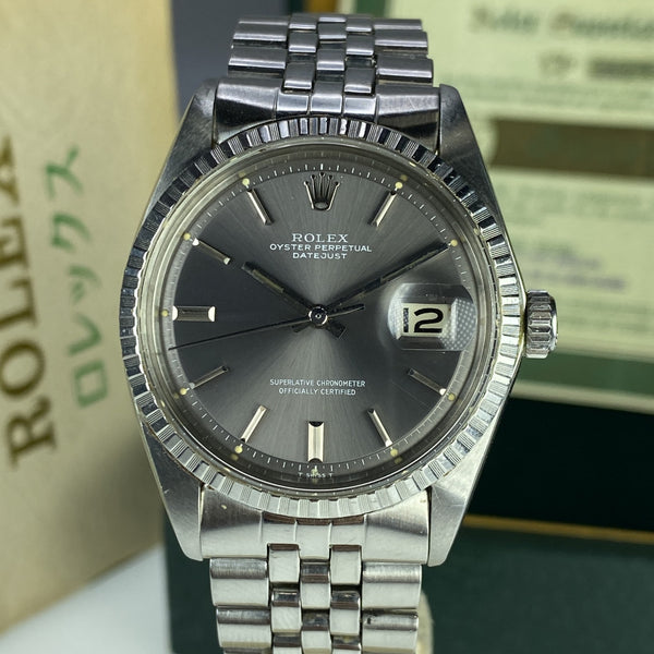 1966 Vintage Rolex Datejust 1603 Gray Dial W/ Box & Papers Full & Service Papers