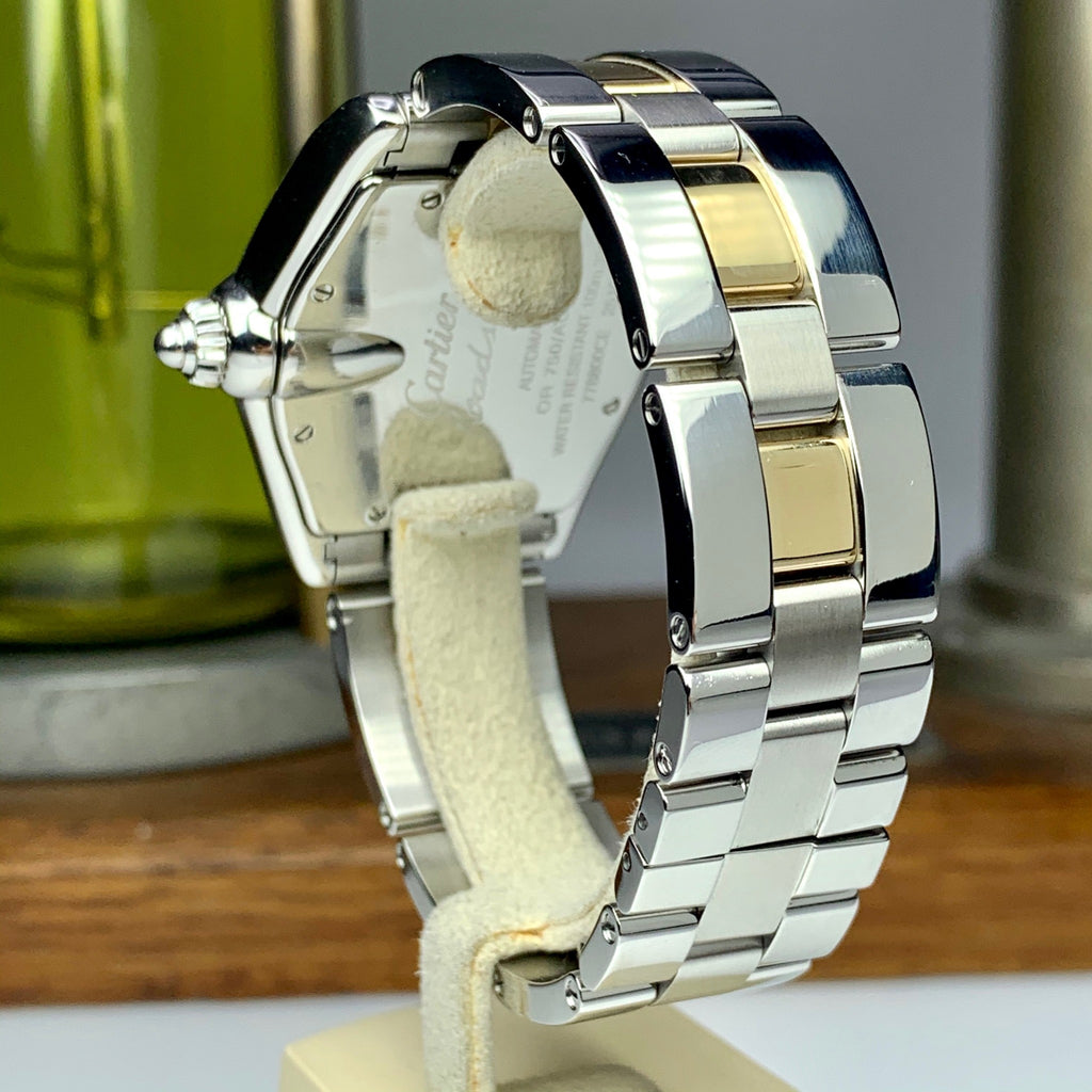 Cartier Roadster Yellow Gold Steel Automatic Mens Watch W62031Y4