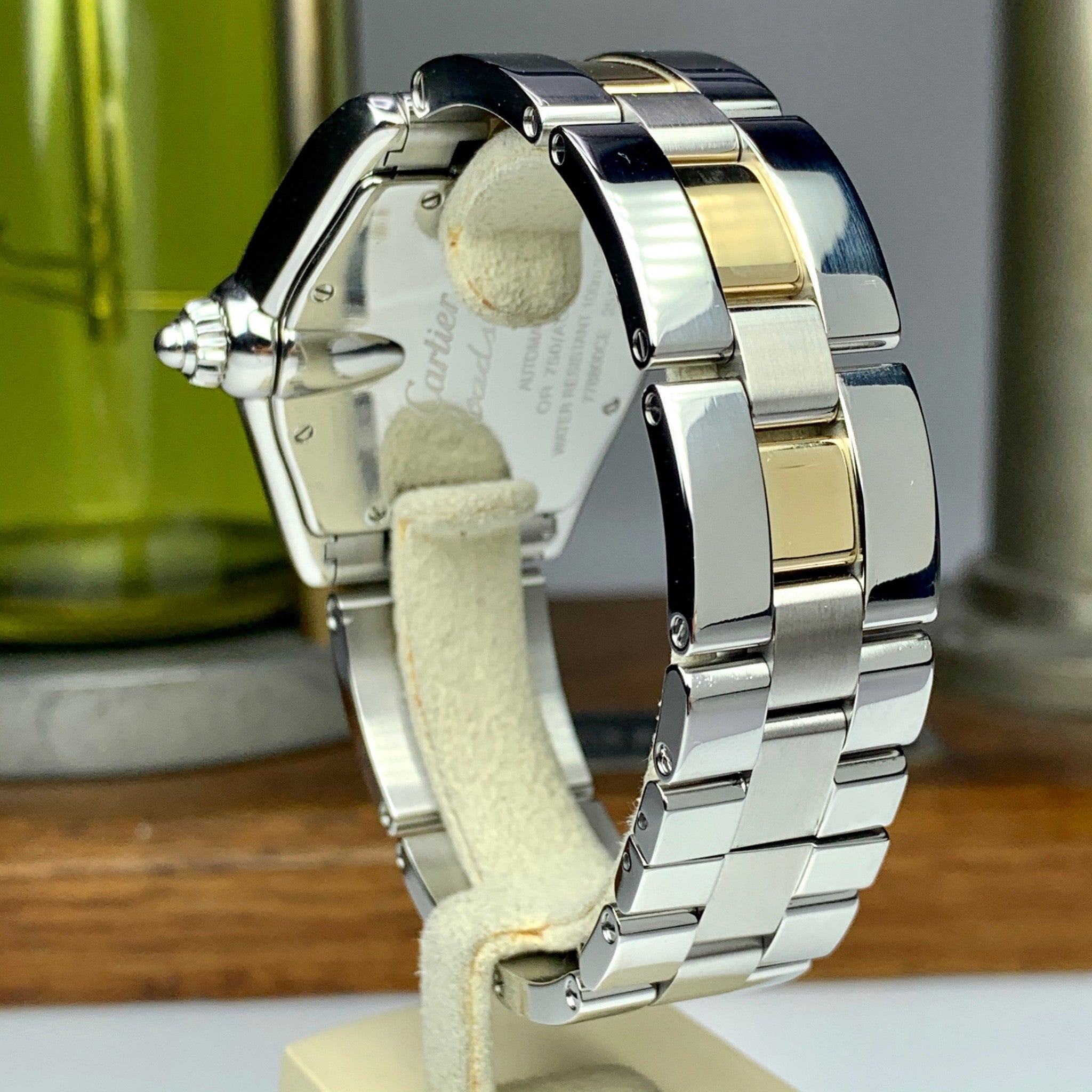 Cartier Roadster Yellow Gold Steel Automatic Mens Watch W62031Y4