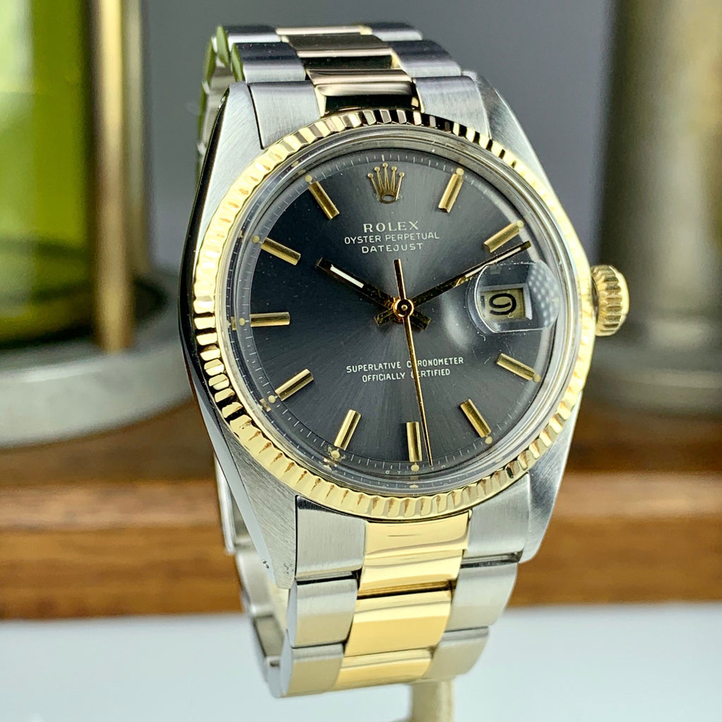 1977 Vintage Rolex DateJust Two Tone 1603 Grey Dial