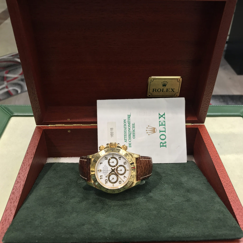 Rolex 16518 Daytona Zenith Movement Yellow Gold 18k Box Papers Never Polished