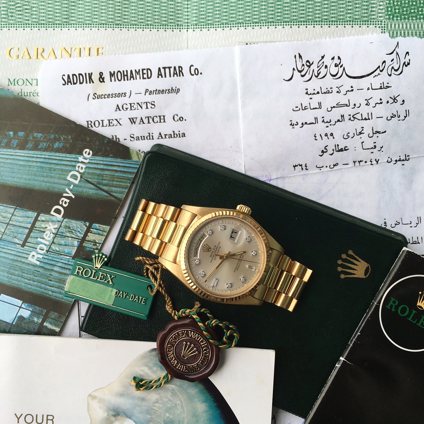 Rolex Day-Date 1803 Yellow Gold/Diamonds Arabic Dial (AKA PRESIDENT)-FULL SET