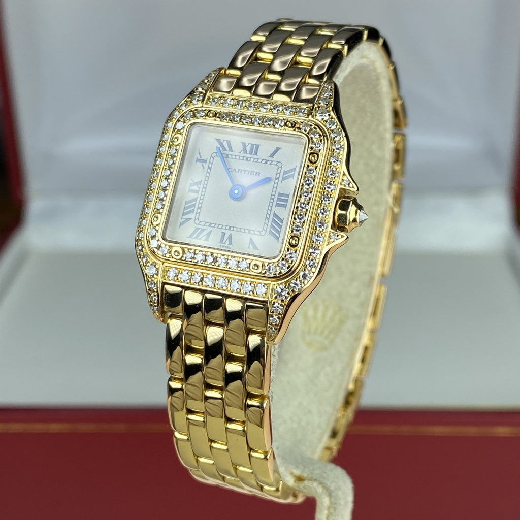 Cartier Ladies Panthere 18k Yellow Gold Ivory Dial Quartz with Diamonds