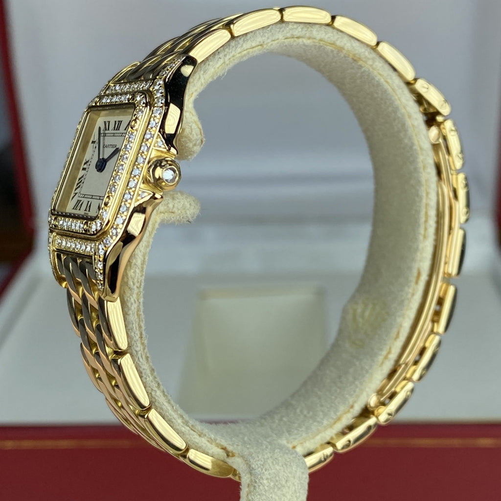 Cartier Ladies Panthere 18k Yellow Gold Ivory Dial Quartz with Diamonds