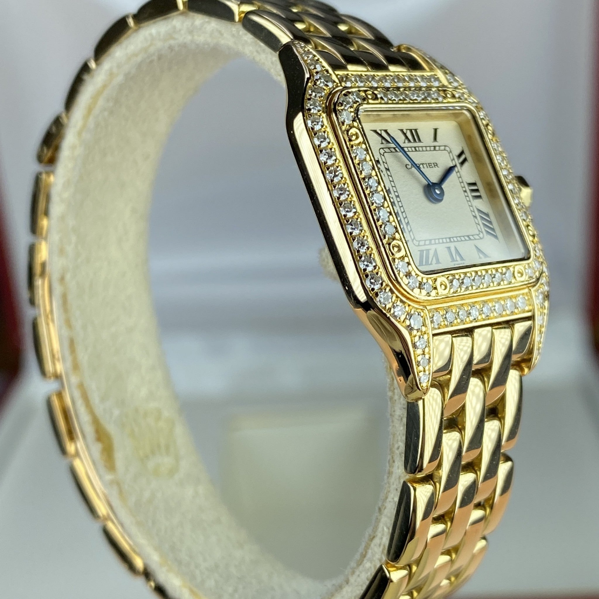 Cartier Ladies Panthere 18k Yellow Gold Ivory Dial Quartz with Diamonds