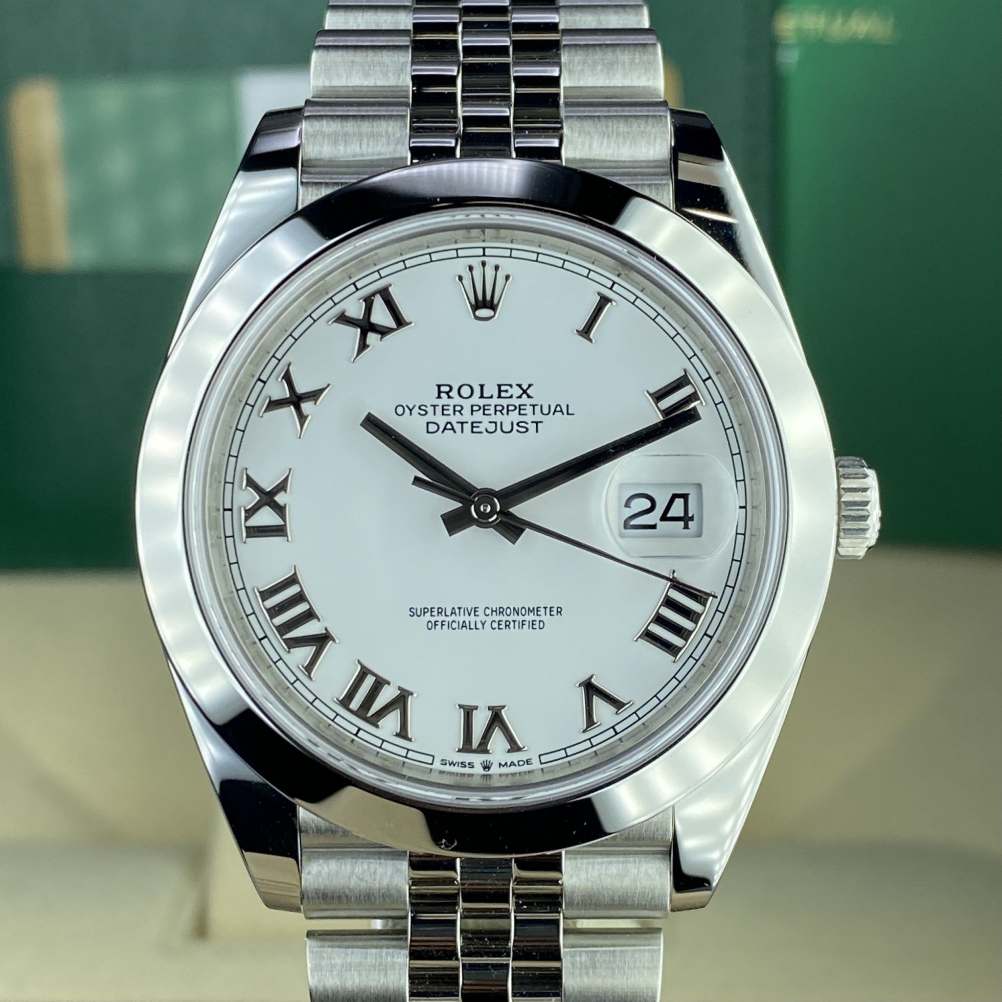 2020 Unworn Rolex Datejust 126300 Jubilee White Roman 41mm Complete