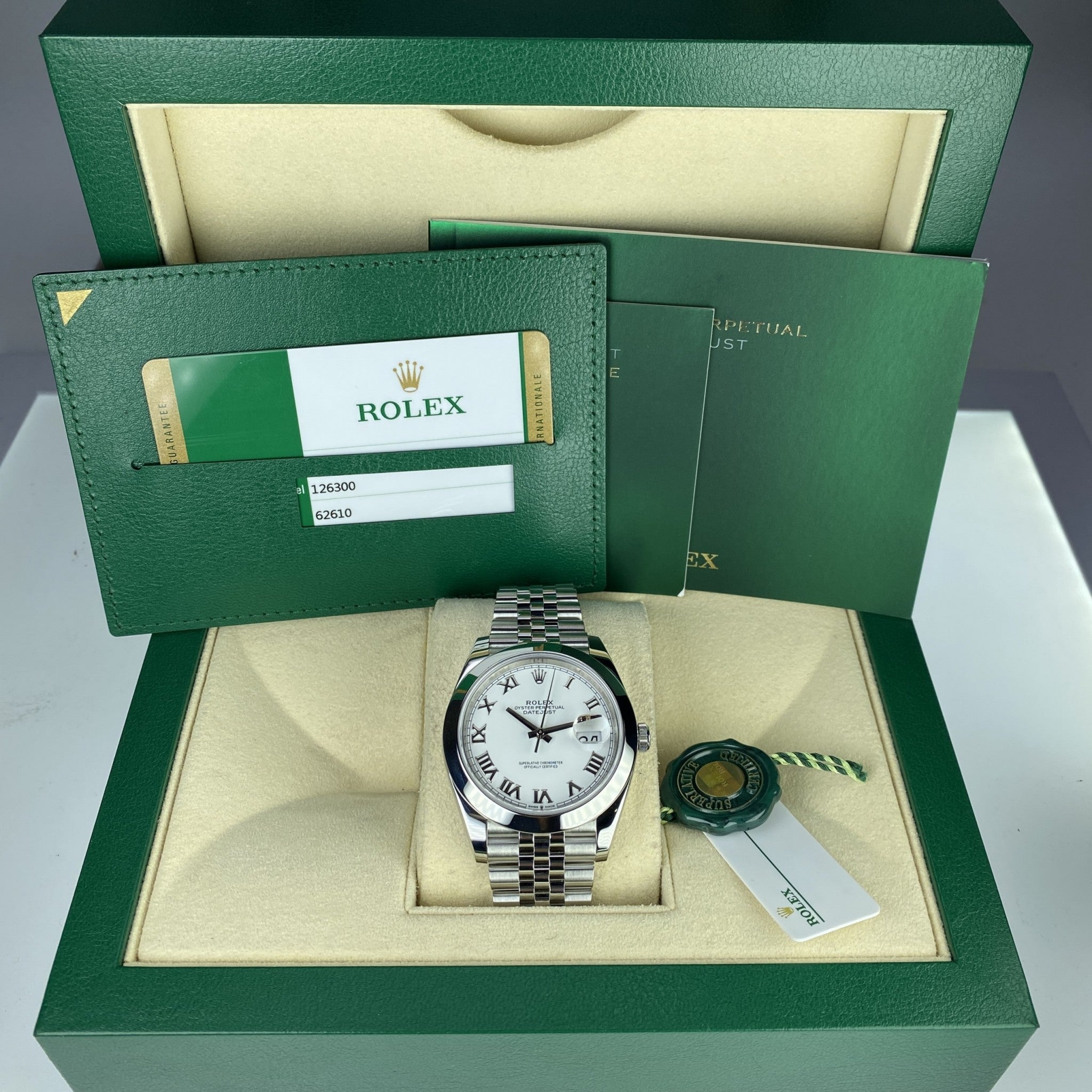 2020 Unworn Rolex Datejust 126300 Jubilee White Roman 41mm Complete