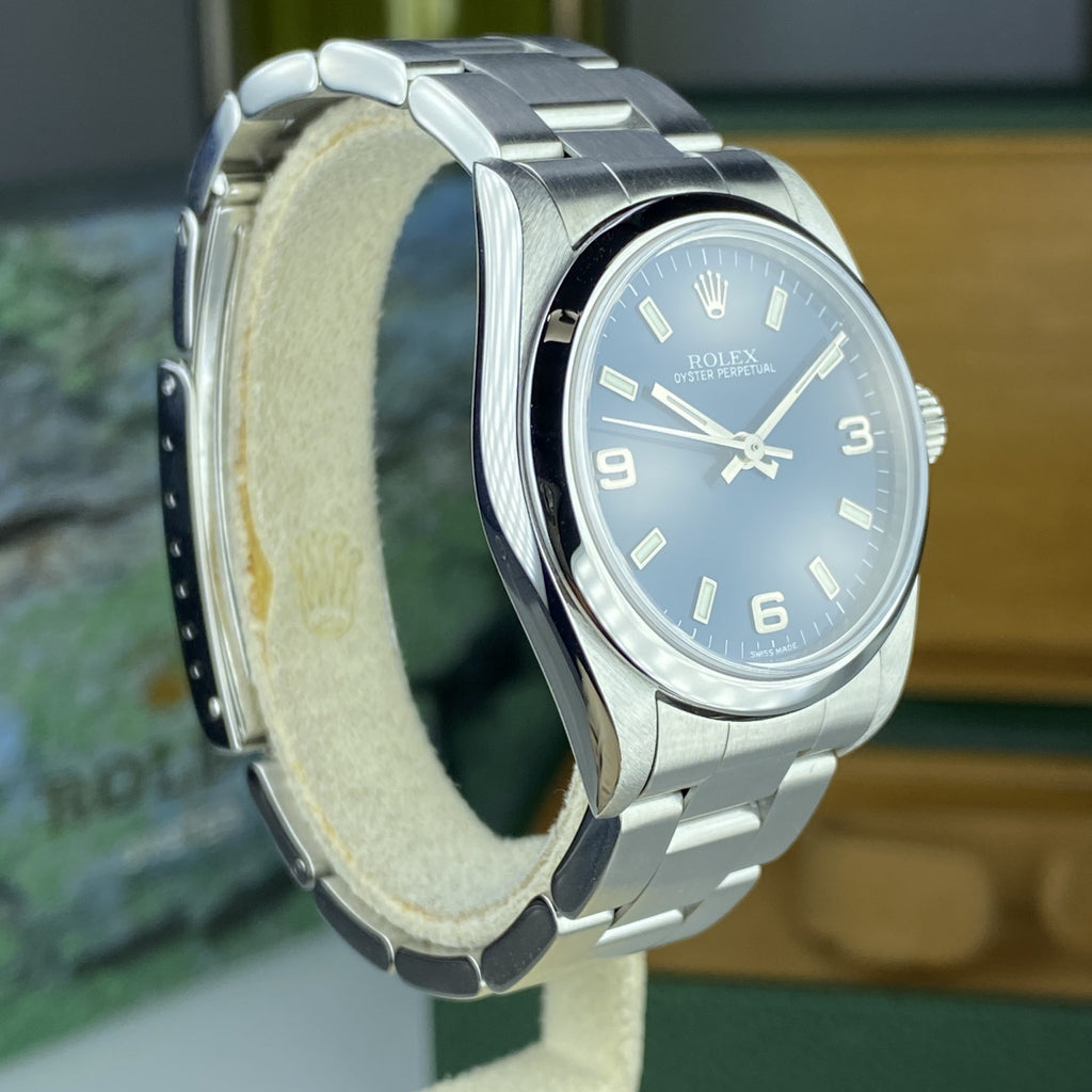 2002 Rolex Oyster Perpetual 77080 Stainless Steel 31MM Blue Dial