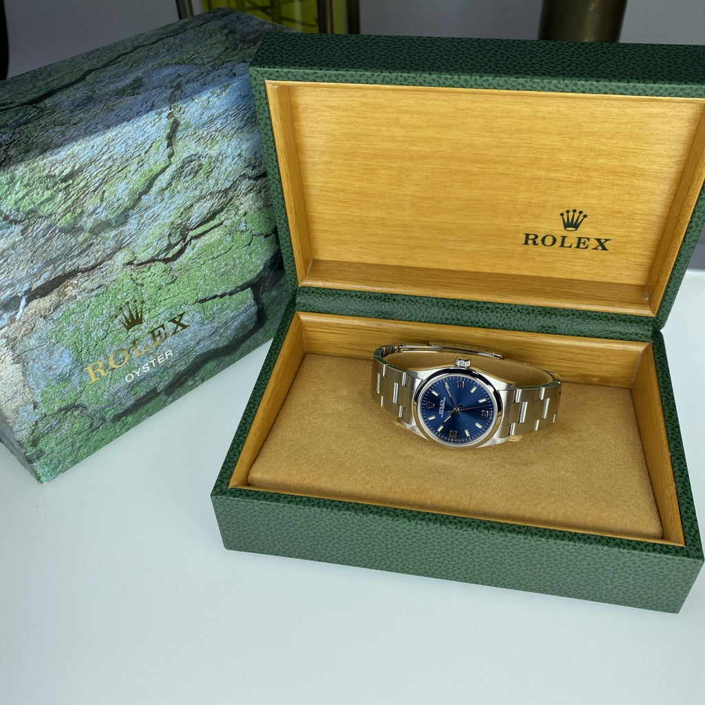 2002 Rolex Oyster Perpetual 77080 Stainless Steel 31MM Blue Dial