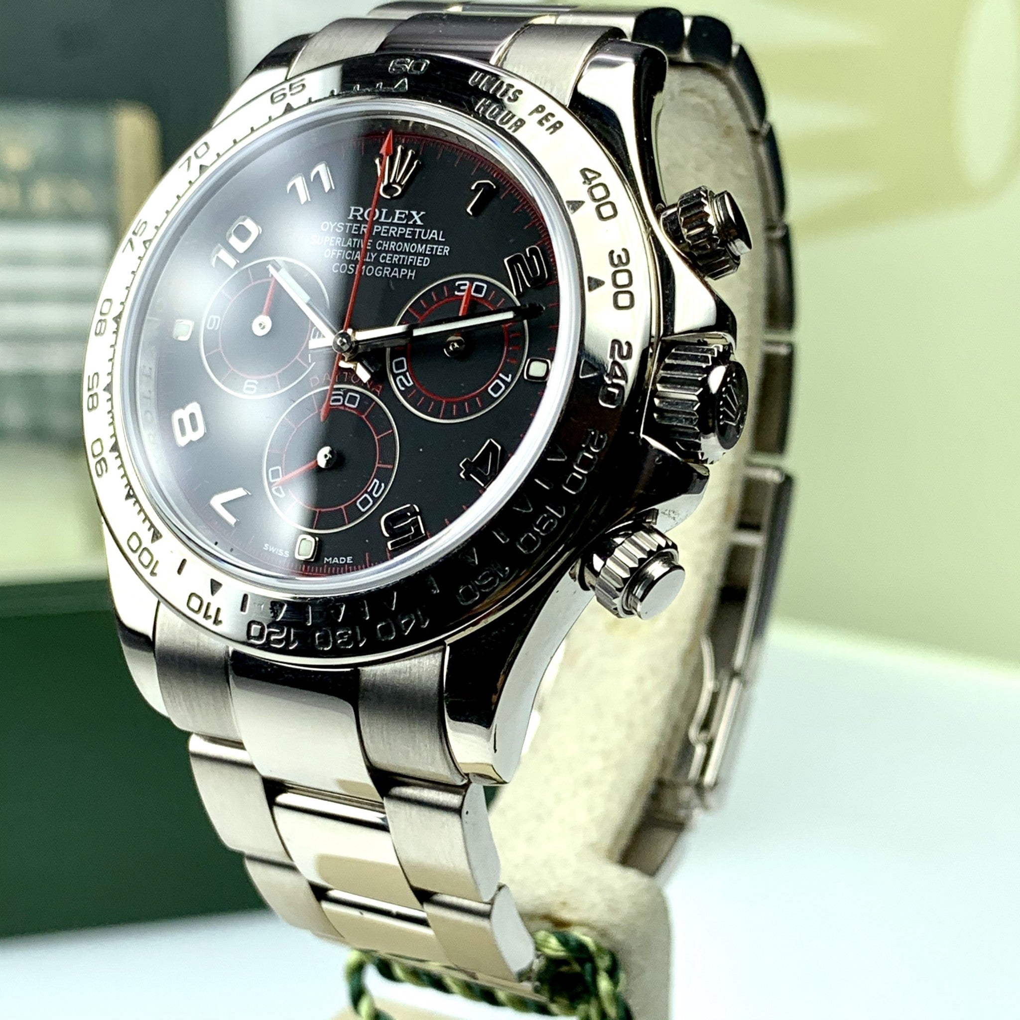 2010 Rolex Daytona 116509 White Gold Grey Dial Arabic Numbers Full Set Box and Papers Polished