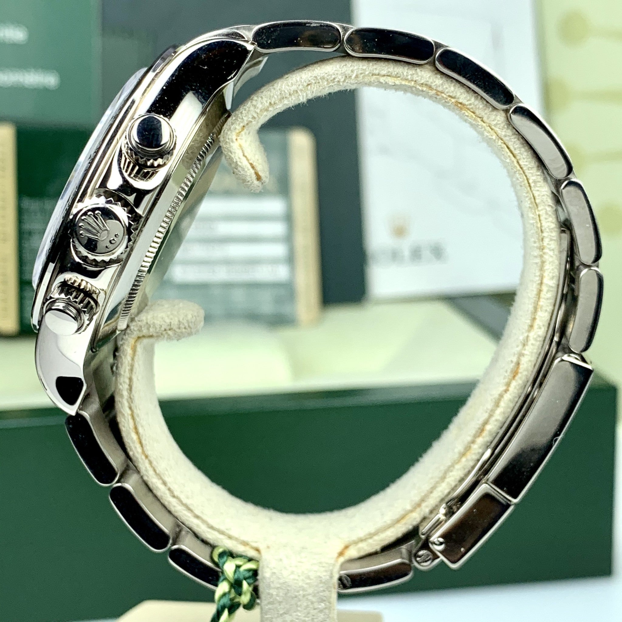 2010 Rolex Daytona 116509 White Gold Grey Dial Arabic Numbers Full Set Box and Papers Polished