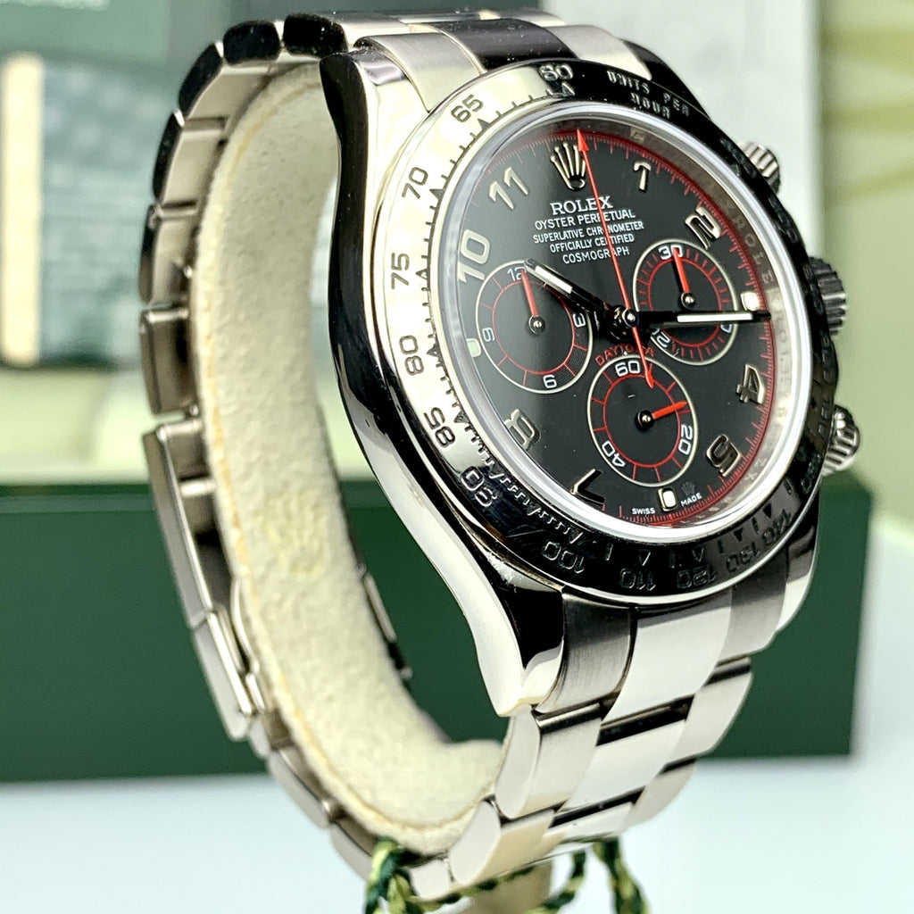 2010 Rolex Daytona 116509 White Gold Grey Dial Arabic Numbers Full Set Box and Papers Polished