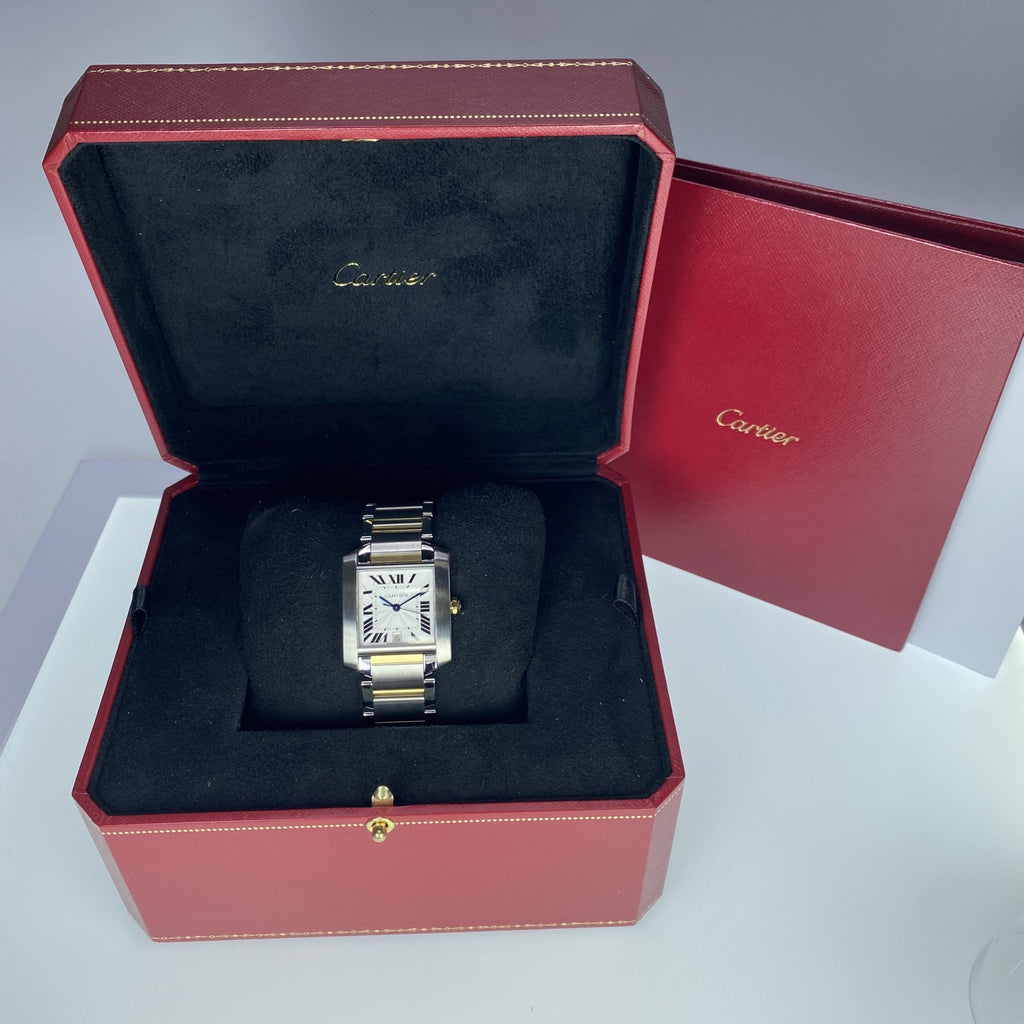 2017 Cartier Tank Francaise Large W51005Q4 Steel Gold Box & Paper