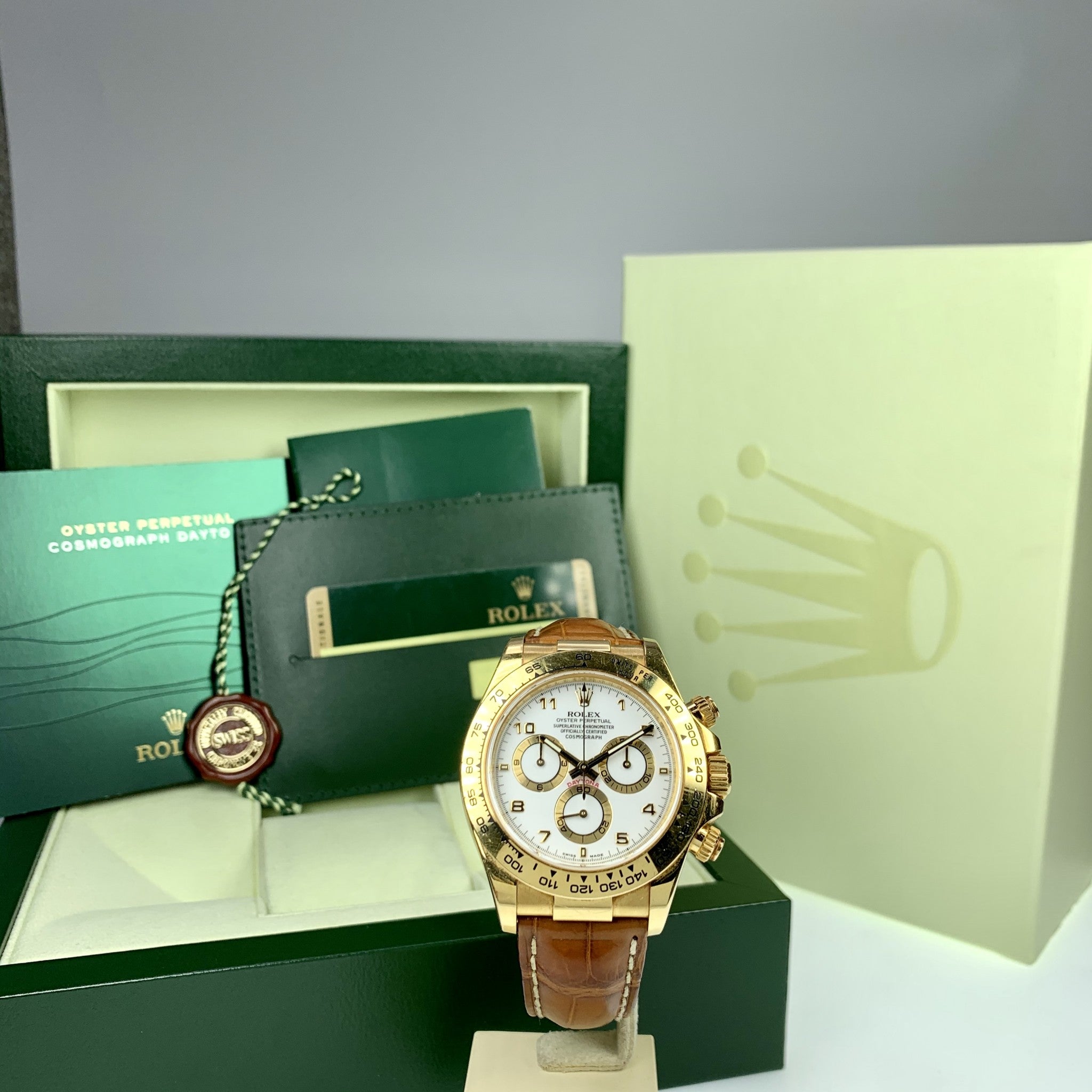 2008 Vintage Rolex Daytona 116518 Arabic White Dial  Unpolished Box & Papers