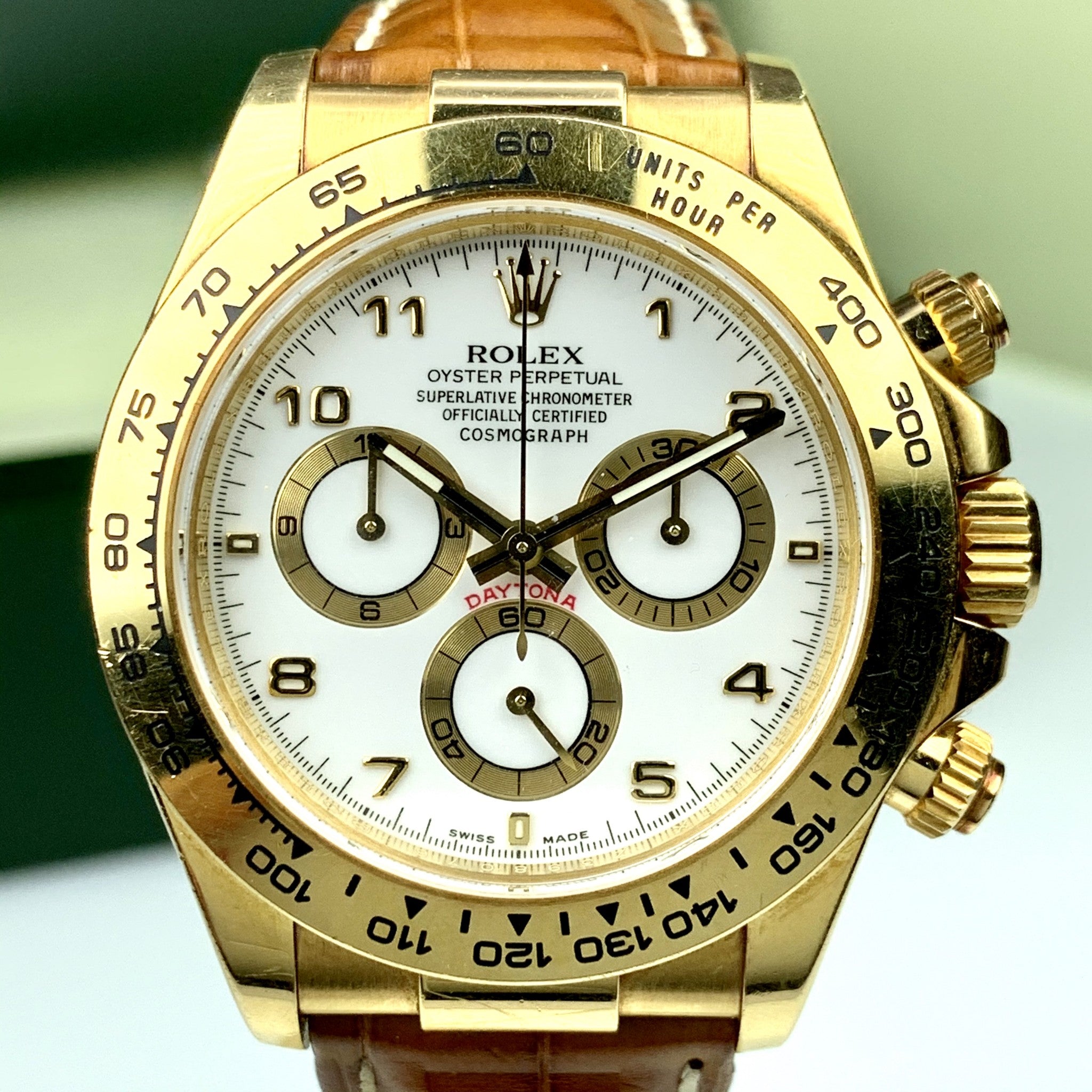 2008 Vintage Rolex Daytona 116518 Arabic White Dial  Unpolished Box & Papers