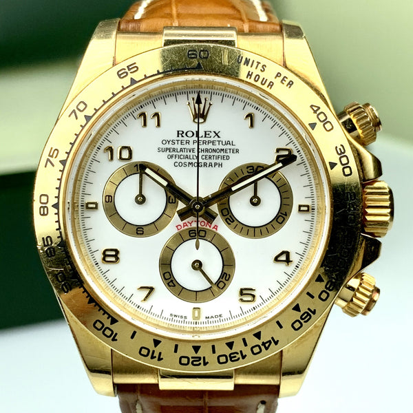 2008 Vintage Rolex Daytona 116518 Arabic White Dial  Unpolished Box & Papers