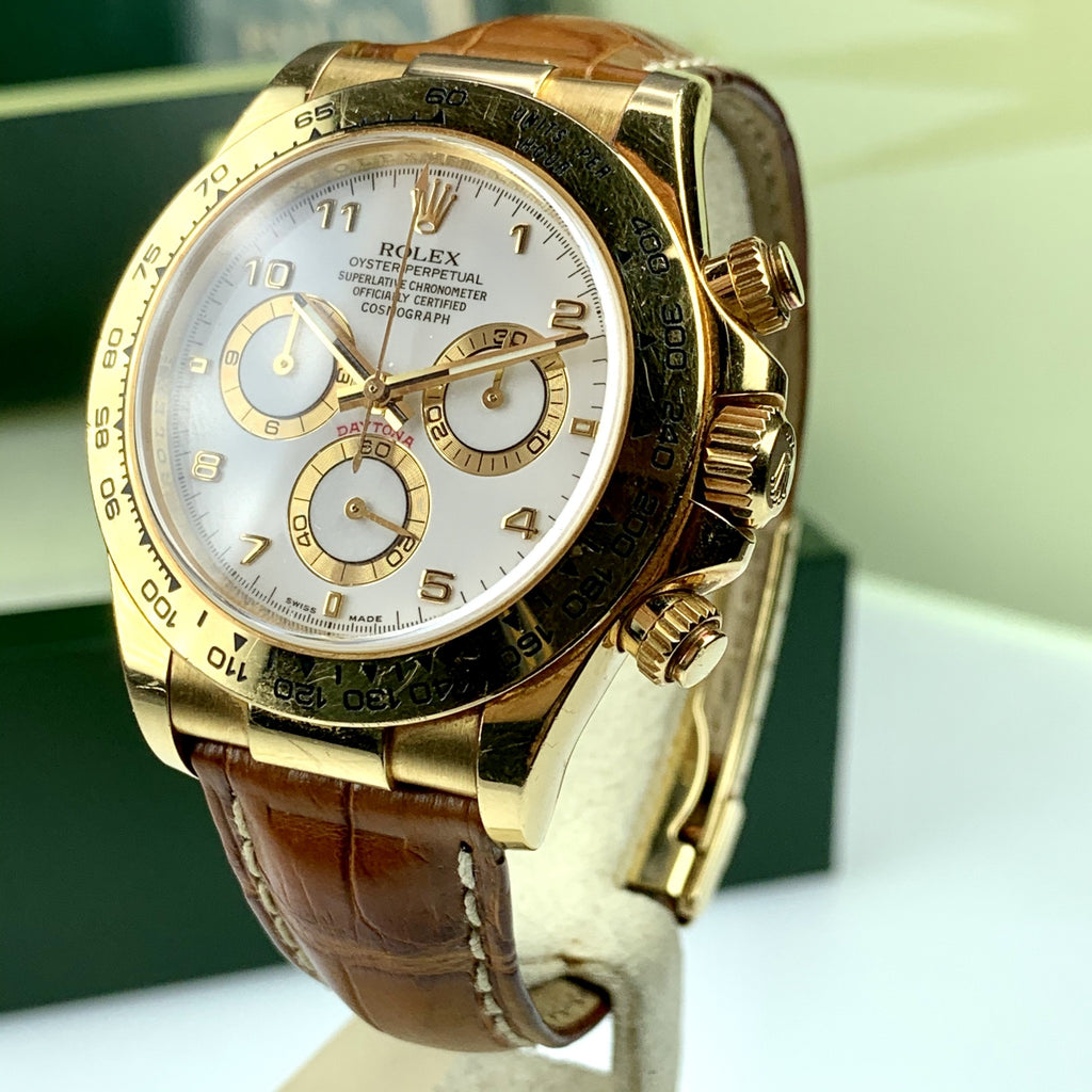 2008 Vintage Rolex Daytona 116518 Arabic White Dial  Unpolished Box & Papers