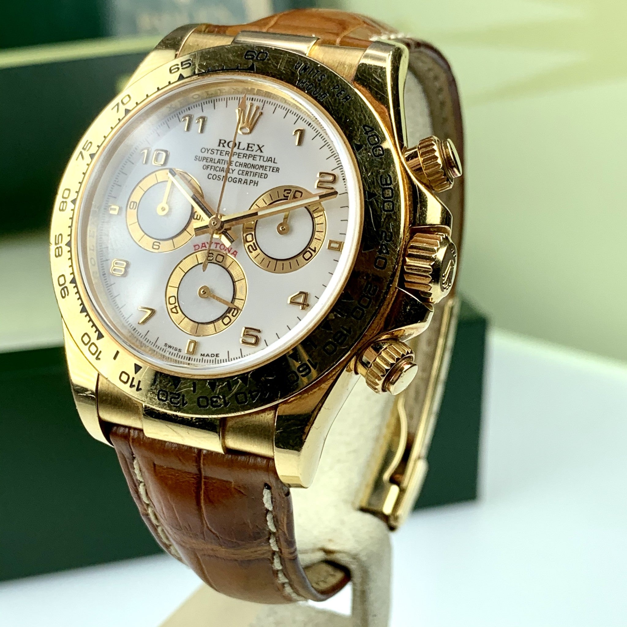 2008 Vintage Rolex Daytona 116518 Arabic White Dial  Unpolished Box & Papers