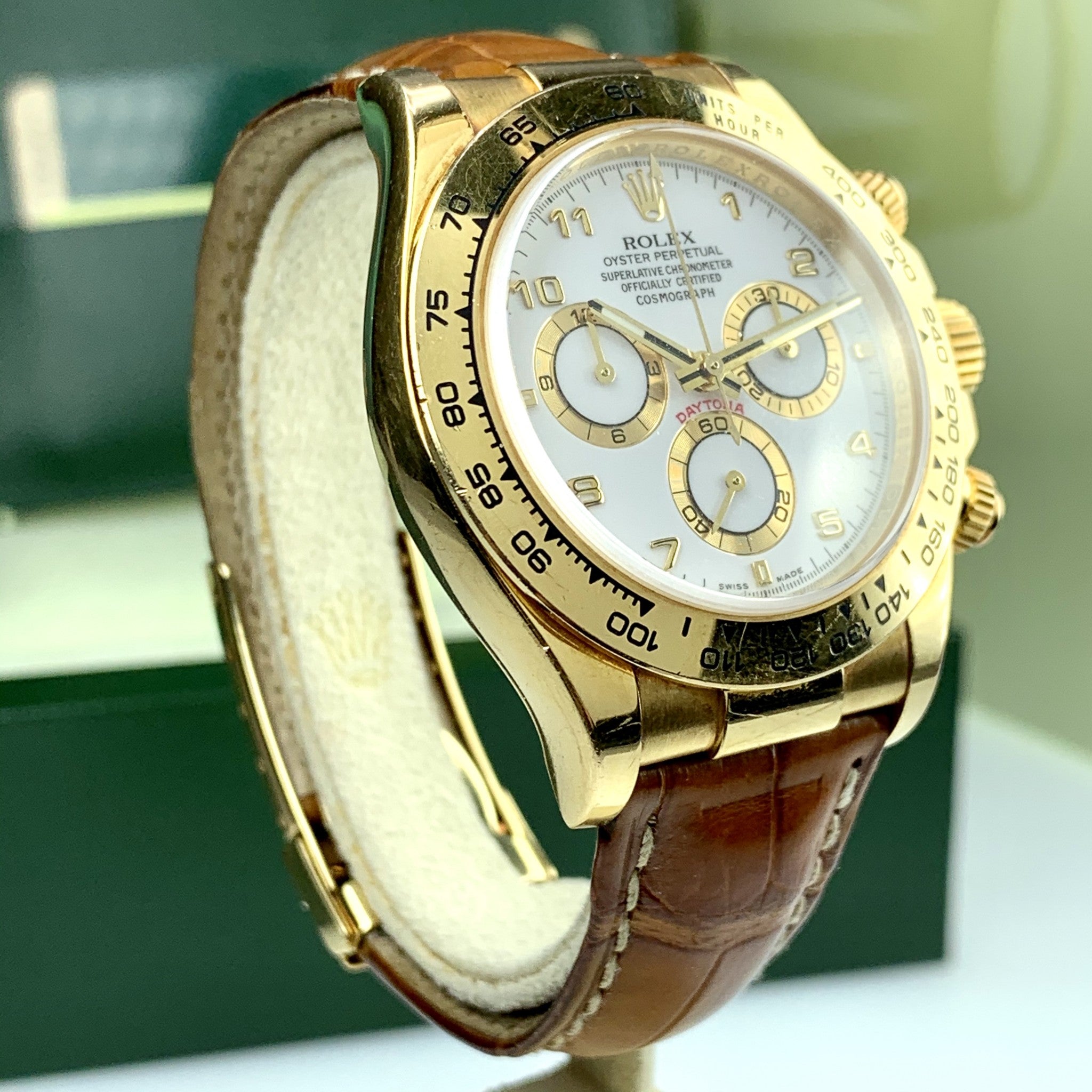 2008 Vintage Rolex Daytona 116518 Arabic White Dial  Unpolished Box & Papers