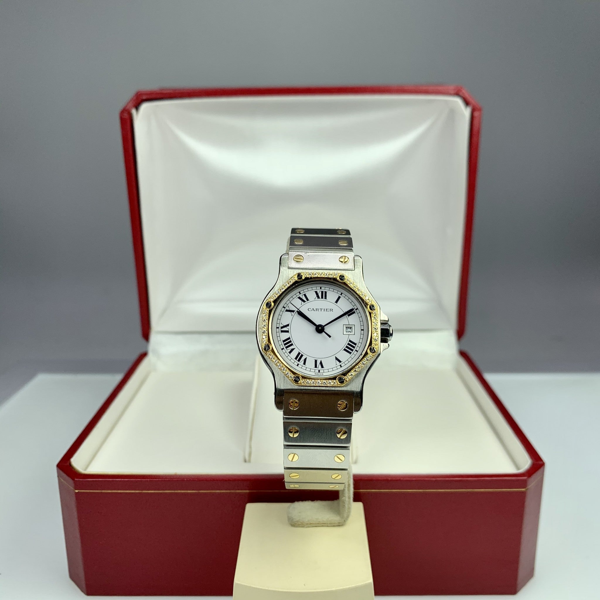 Cartier Santos Octagon 32mm Quartz 18k Gold and Steel