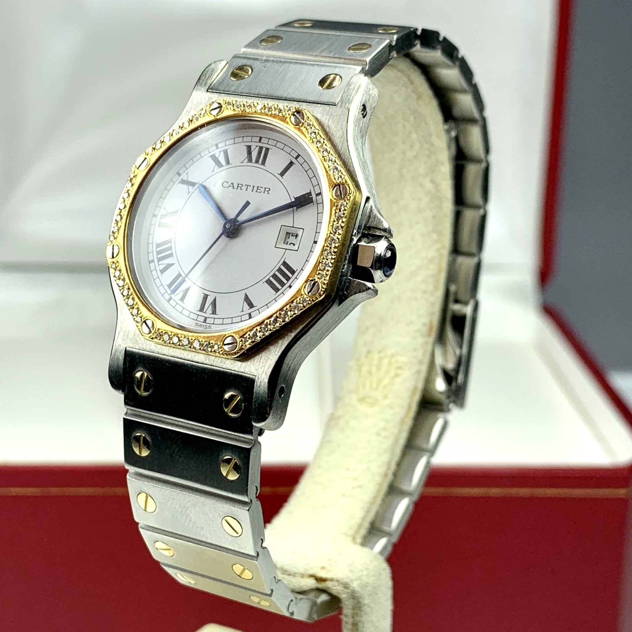 Cartier Santos Octagon 32mm Quartz 18k Gold and Steel