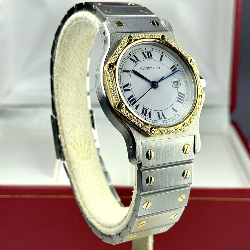 Cartier Santos Octagon 32mm Quartz 18k Gold and Steel