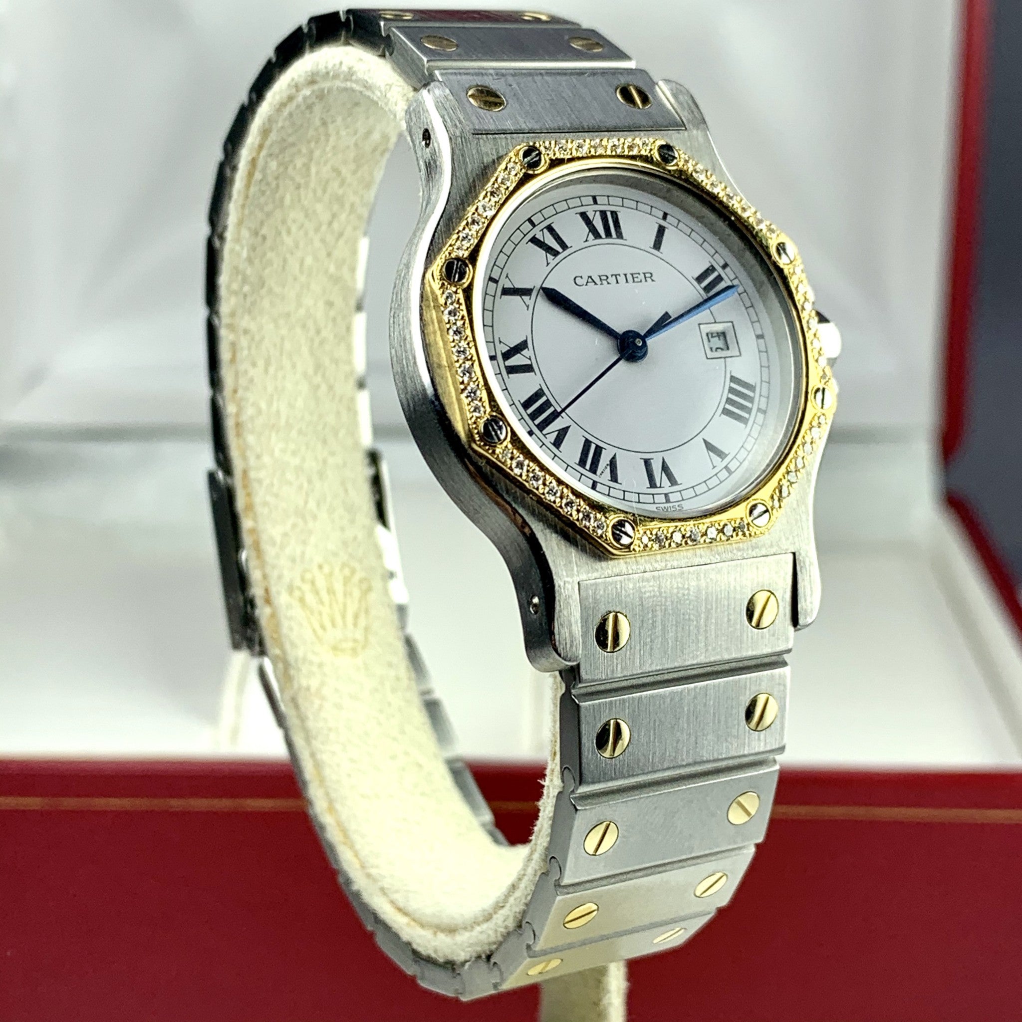 Cartier Santos Octagon 32mm Quartz 18k Gold and Steel