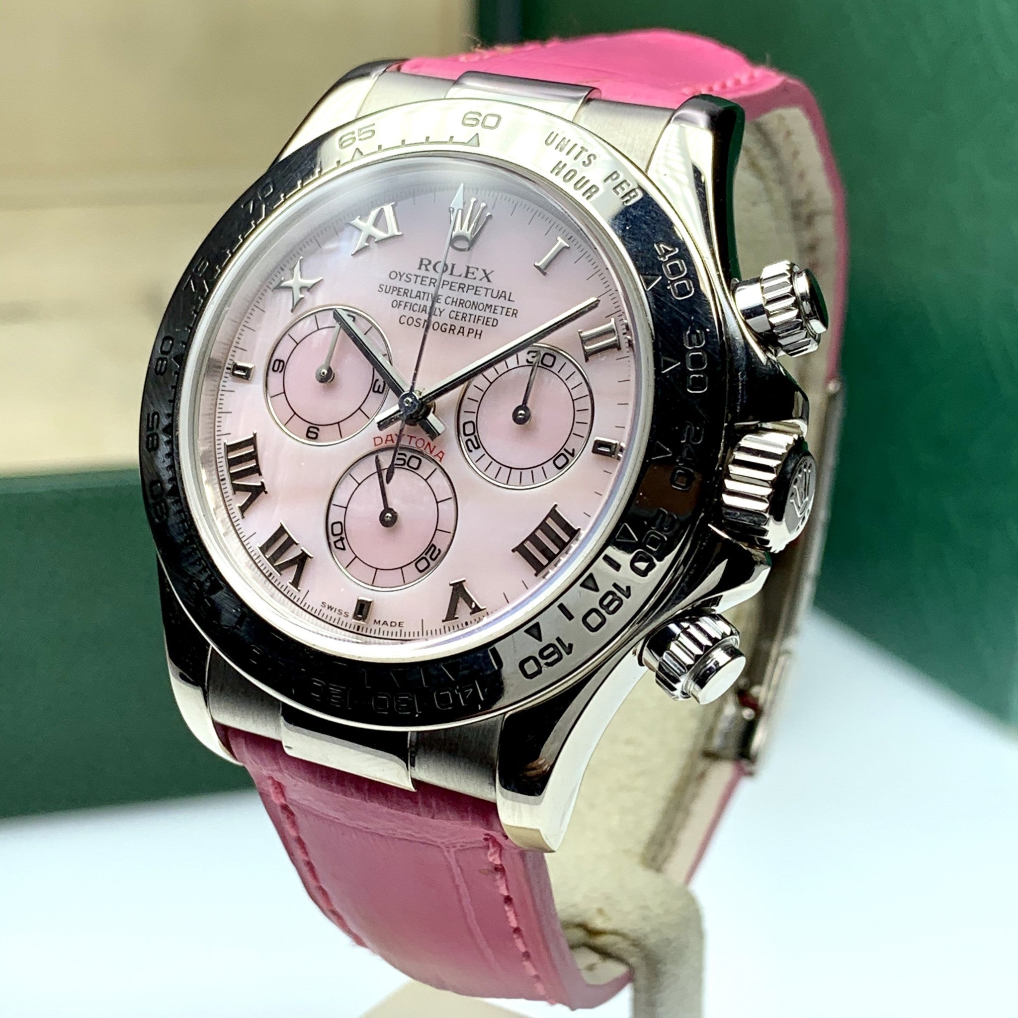 2001 Rolex Daytona 116519 Pink Beach White Gold