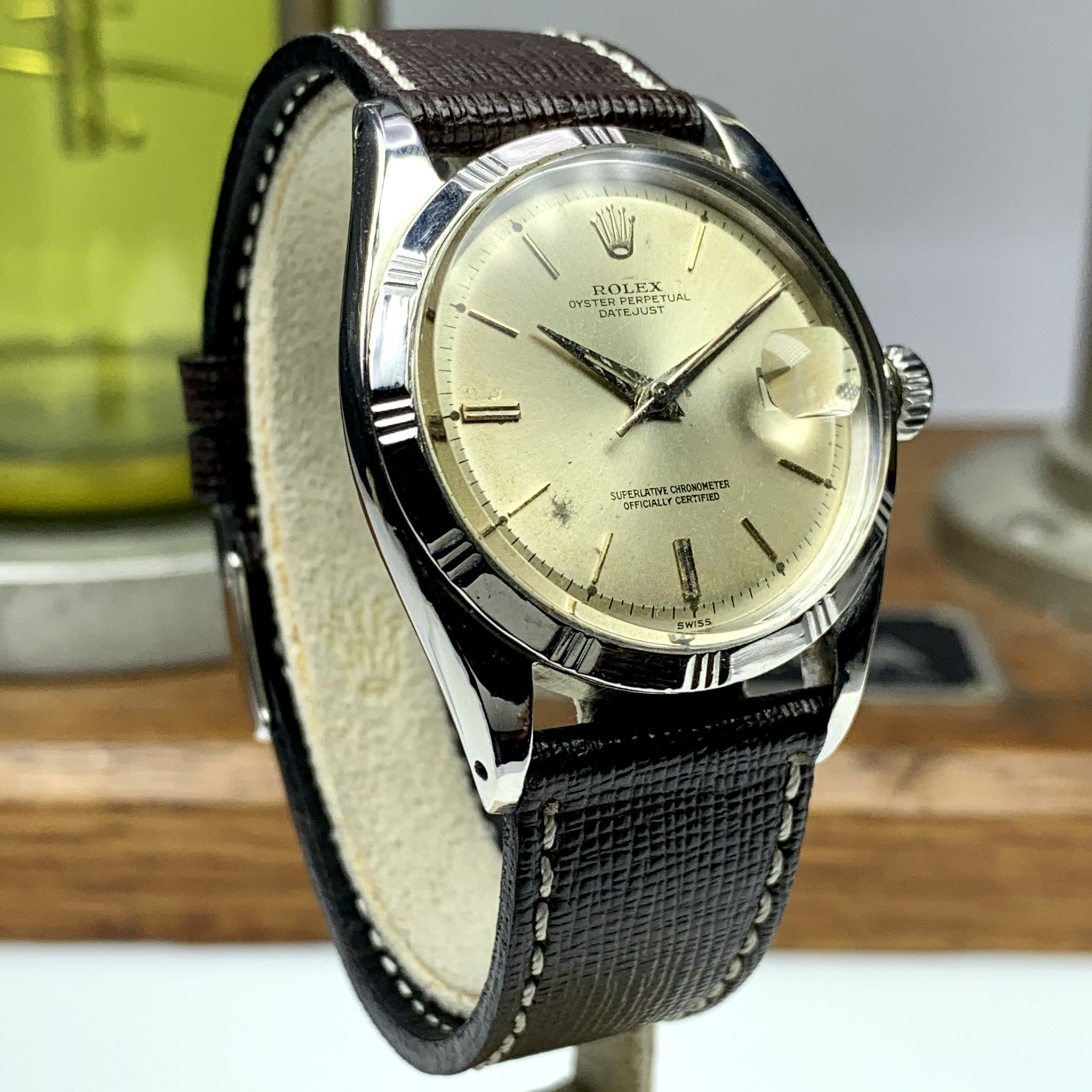 1960 Vintage Rolex Datejust 1603 Radium Dial & Bamboo Bezel