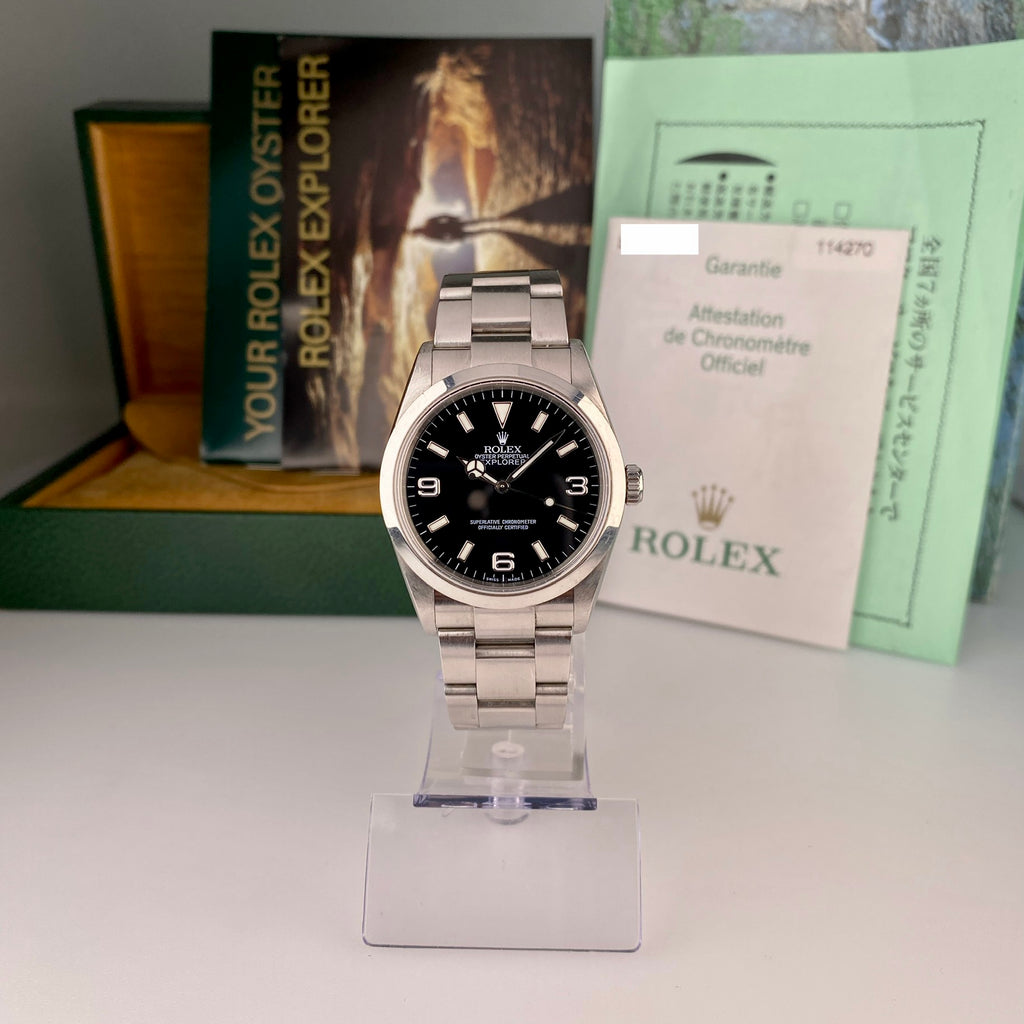 2007 Rolex Explorer 114270 Unpolished Complete Set Box & Papers