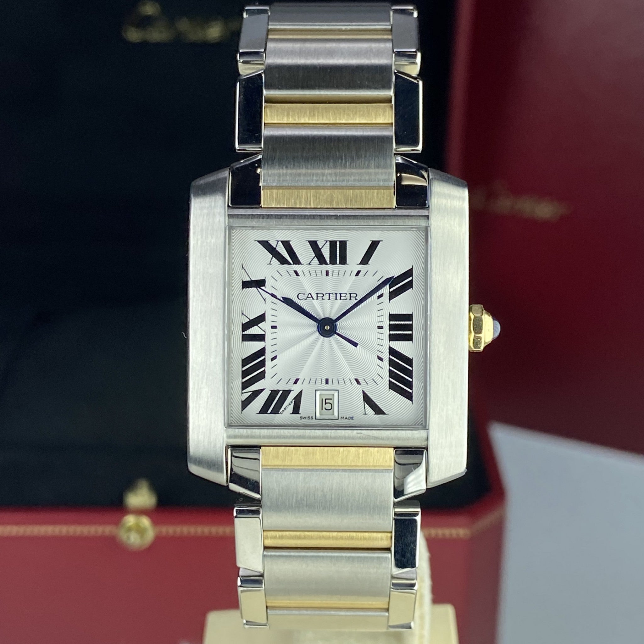 2017 Cartier Tank Francaise Large W51005Q4 Steel Gold Box & Paper