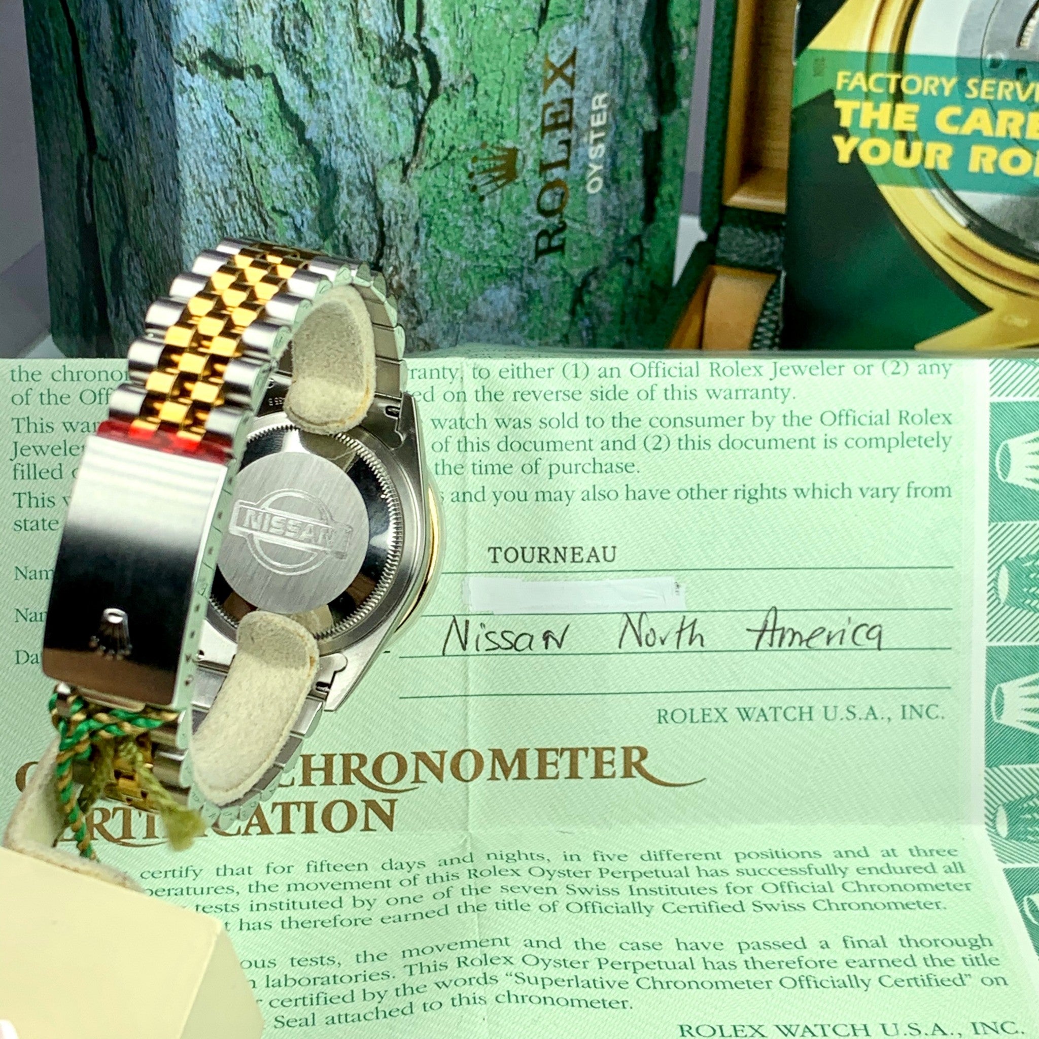 2002 NOS Rolex “Thunderbird” Datejust Nissan Reward 16263 Two Tone Full Set Box and Papers